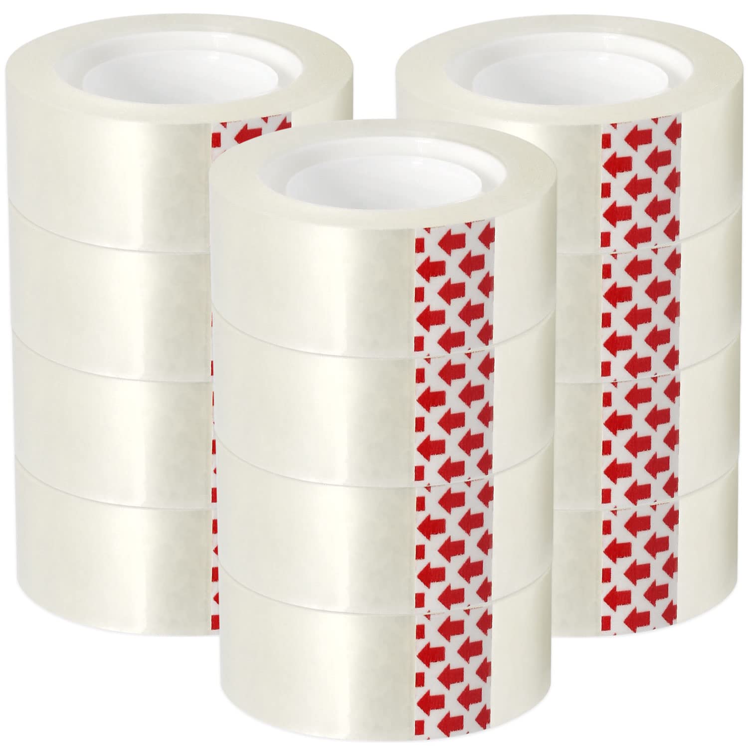 12 Rolls Clear Transparent Tape Refills - 3/4