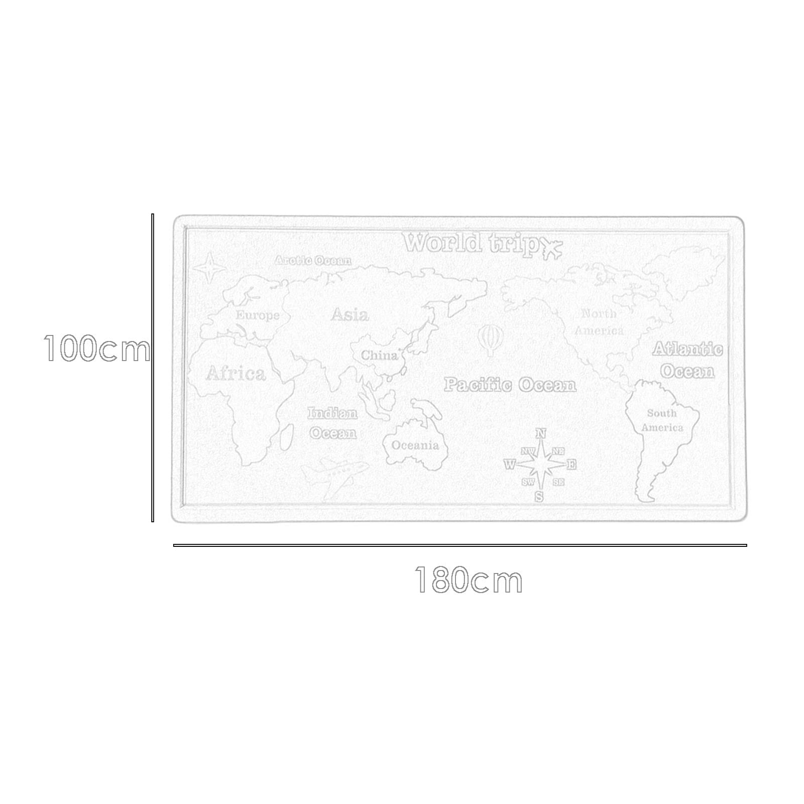 Premium Felt Bulletin Board with Push Pins - 180x100cm Gray World Travel Map for Home, Office & School Decor | Perfect for Travel Planning, Memory Keeping & Wall Organization