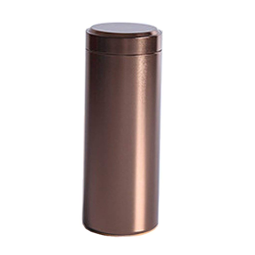 Premium Aluminum Alloy Airtight Food Storage Container - 16oz Kitchen Canister for Sugar, Coffee, Tea & Dry Goods | BPA-Free, Odor-Resistant, Moisture-Proof | Ideal for Pantry Organization & Home, Office, Camping Use (Elegant Brown)
