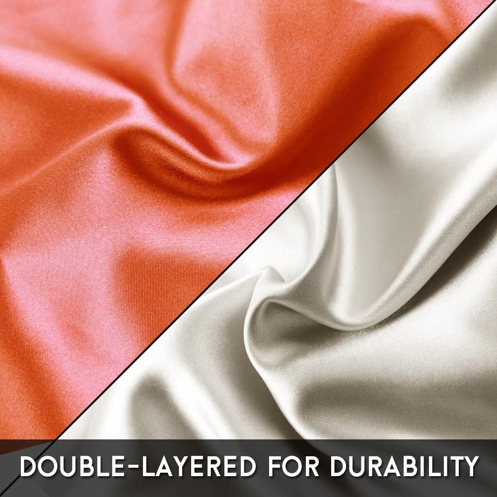 Long Satin Sleep Bonnet for Curly Hair - Double Layer Hair Protection with Wide Band (Orange, One Size) - Perfect for Kids' Nighttime Hair Care & Natural Hair Maintenance