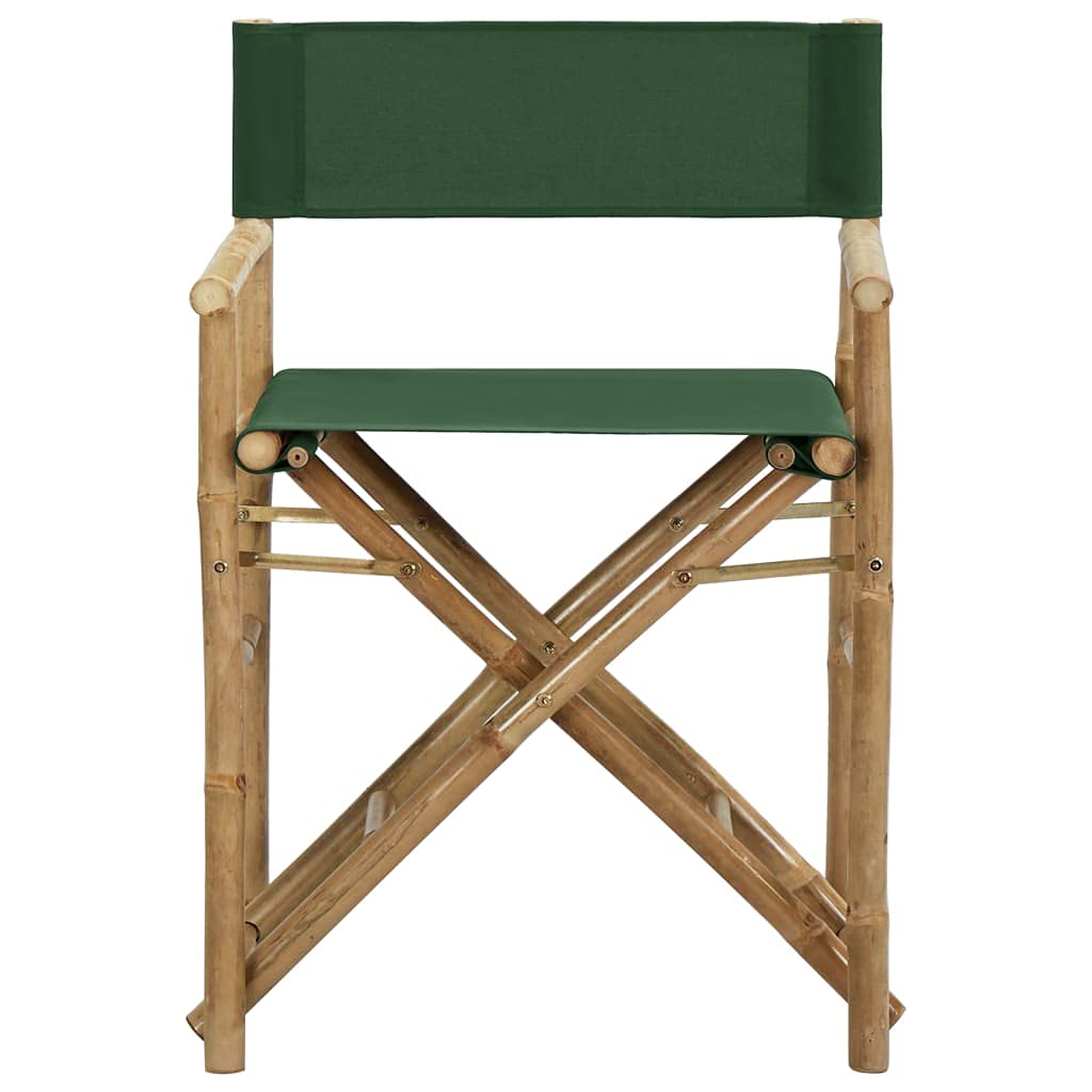 2-Pack Folding Director's Chairs - Bamboo Frame Outdoor Folding Chairs with Fabric Seat - Portable Foldable Armchairs for Camping, Beach, Poolside, Deck, and Patio Use - Quick Shipping from USA