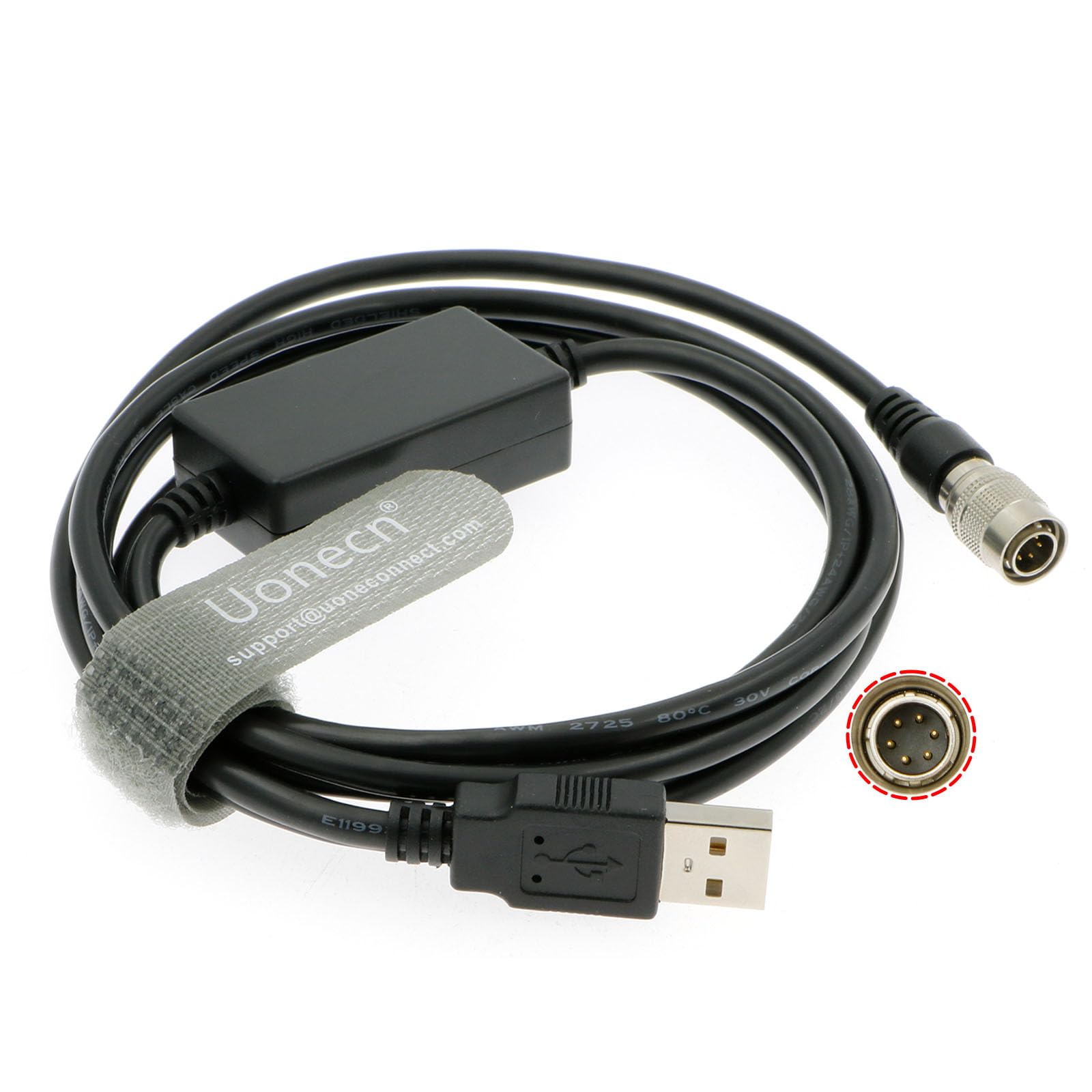 Uonecn USB to 6 Pin Hirose Male Connector Cable for Sokkia & Topcon Total Stations - High-Speed Data Transfer for Surveying Equipment (Perfect for Field Work & Construction Site Measurements)