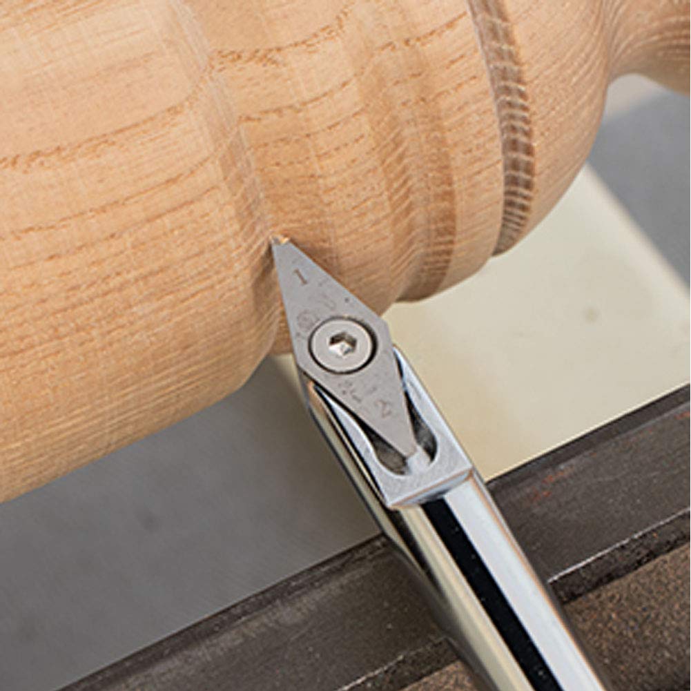 Premium Woodturning Lathe Tool Set - 3PCS Replaceable Carbide Parting Tools with Wooden Storage Box (Round & Square Tips) - Perfect for Woodworking, DIY Projects & Professional Carpenters - Ideal for Bowl Turning, Spindle Work & Detailed Wood Crafts