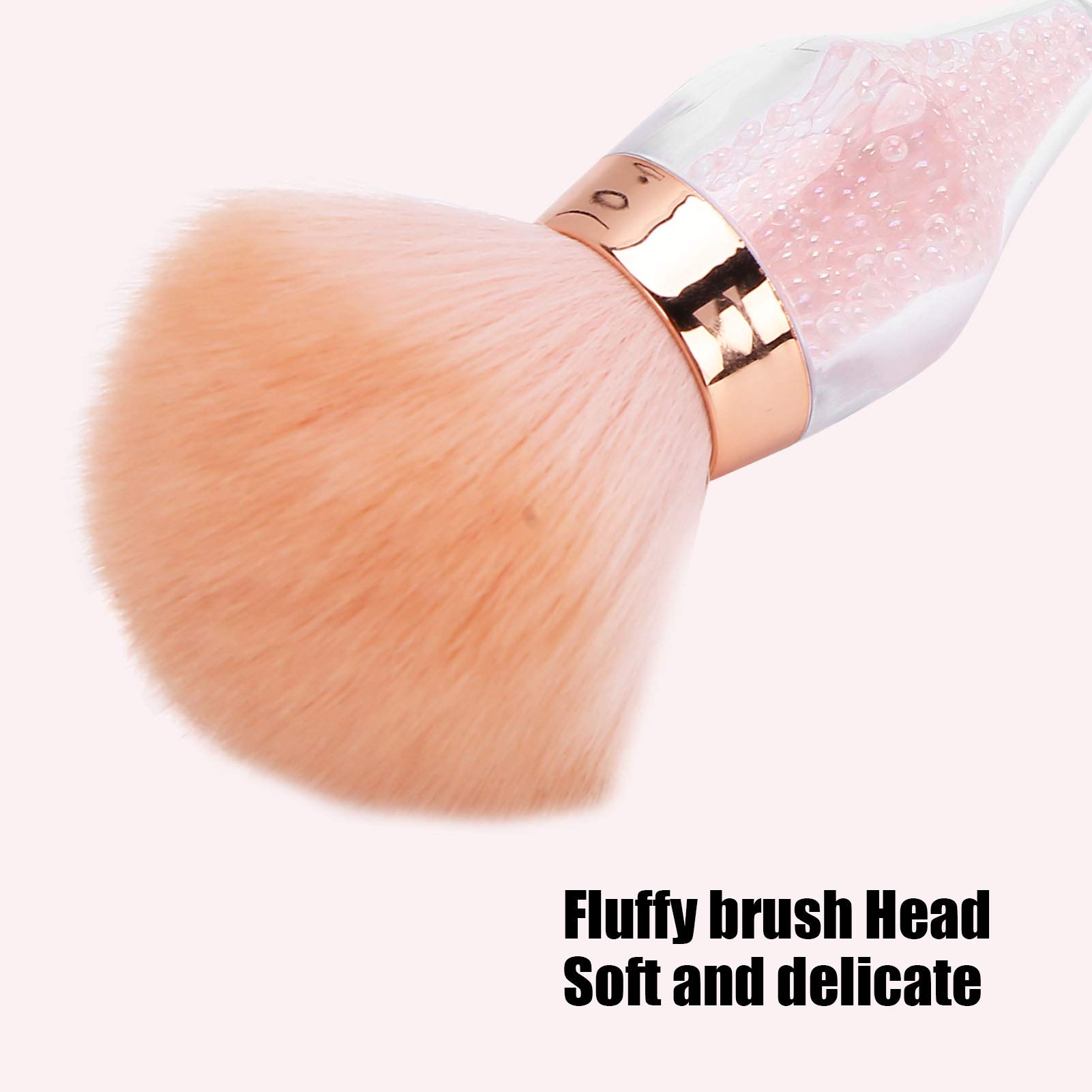 Professional Nail Dust Brush for Manicure & Makeup - Loose Powder Blusher Brush for Nail Art, DIY & Salon Use - Perfect for Acrylic, Gel & Dip Powder Nails
