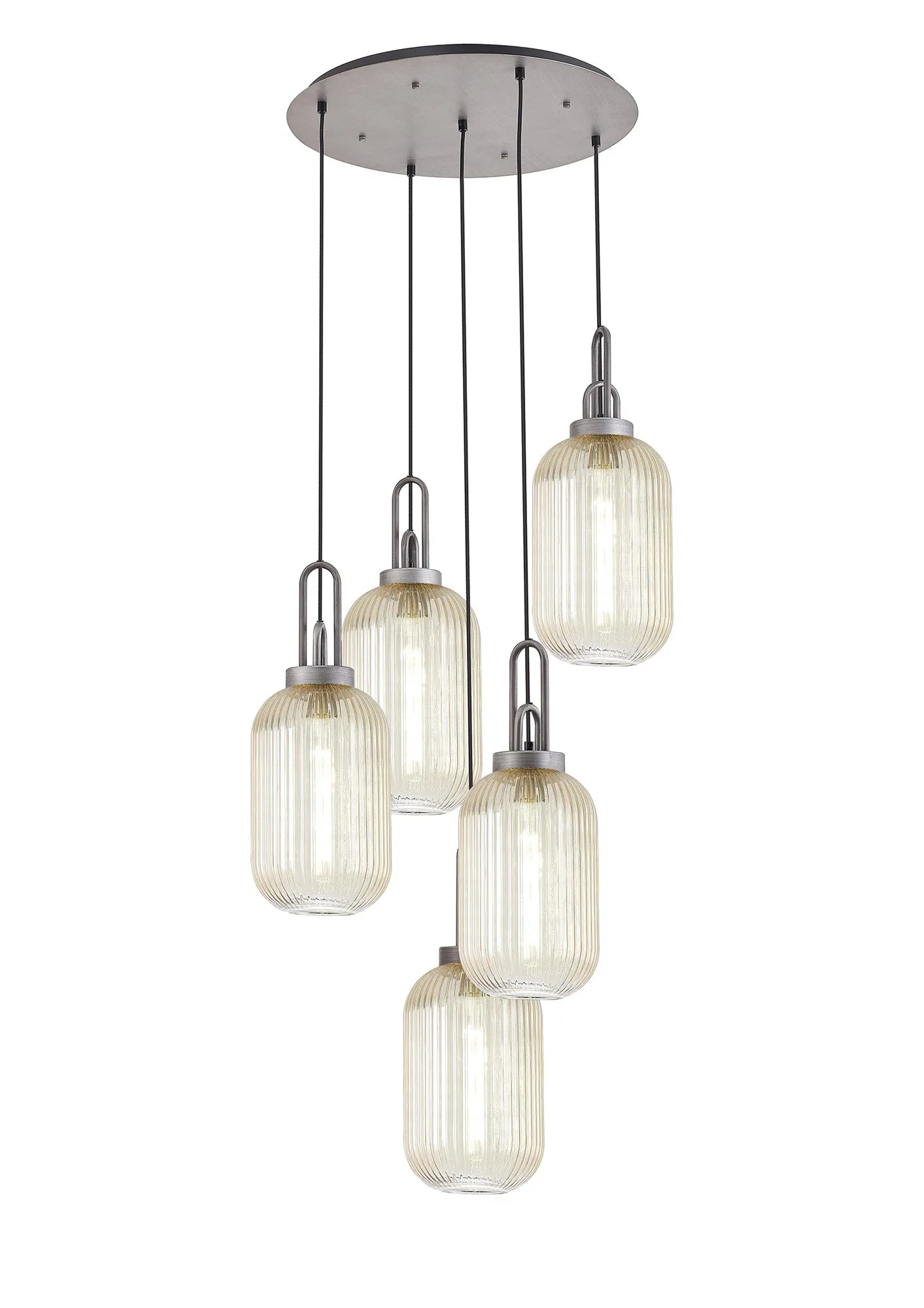Stylish Cadiz 5-Light Cluster Pendant Light Fixture - Modern Ceiling Lighting for Dining Room, Kitchen & Living Room