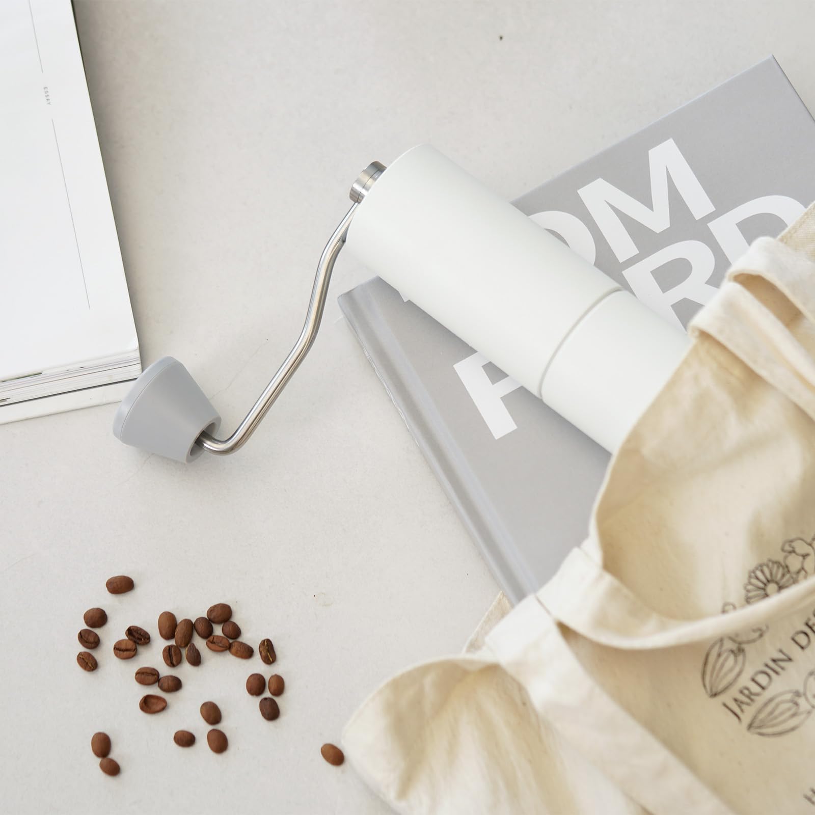TIMEMORE C2 MAX Manual Coffee Grinder - Stainless Steel Conical Burr, 30g Capacity, Adjustable Settings - Perfect for French Press, Espresso & Pour Over - Portable for Travel, Camping & Home Use (White)