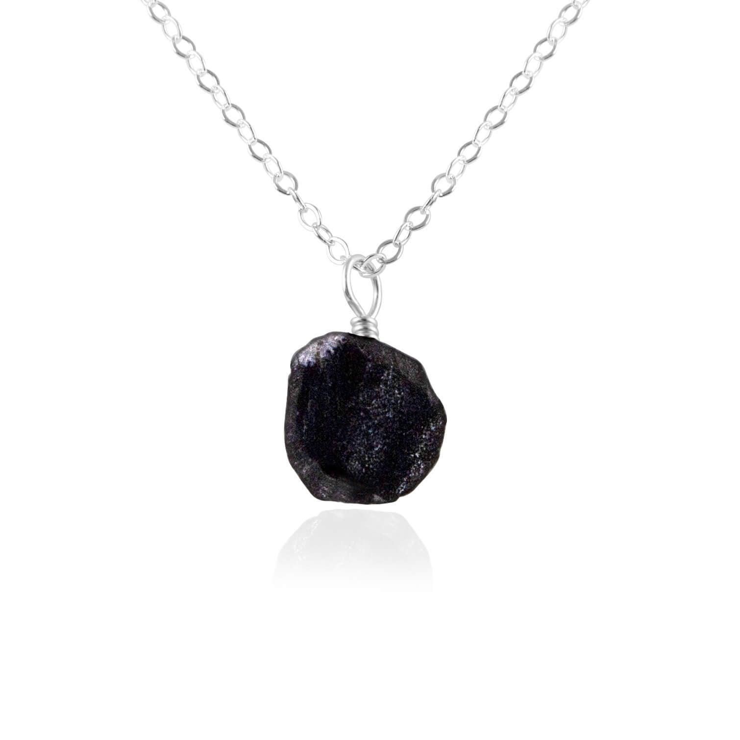Natural Raw Obsidian Pendant Necklace - Handmade Black Stone Jewelry for Women & Men - Perfect for Spiritual Protection, Meditation & Everyday Wear