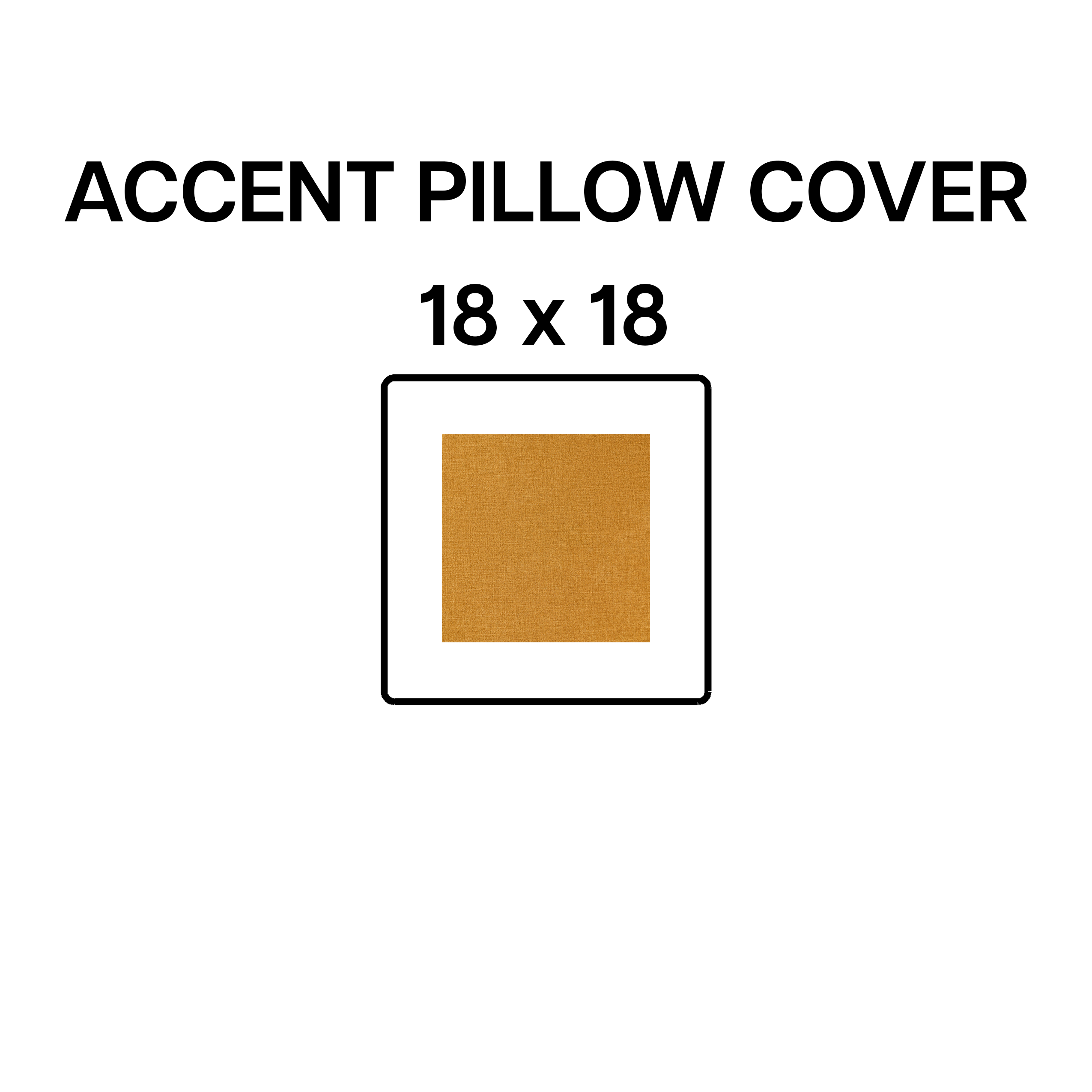 18x18 Butterscotch Decorative Throw Pillow Cover - Soft Accent Cushion Case for Sofa, Bed & Home Decor - BP 641 96