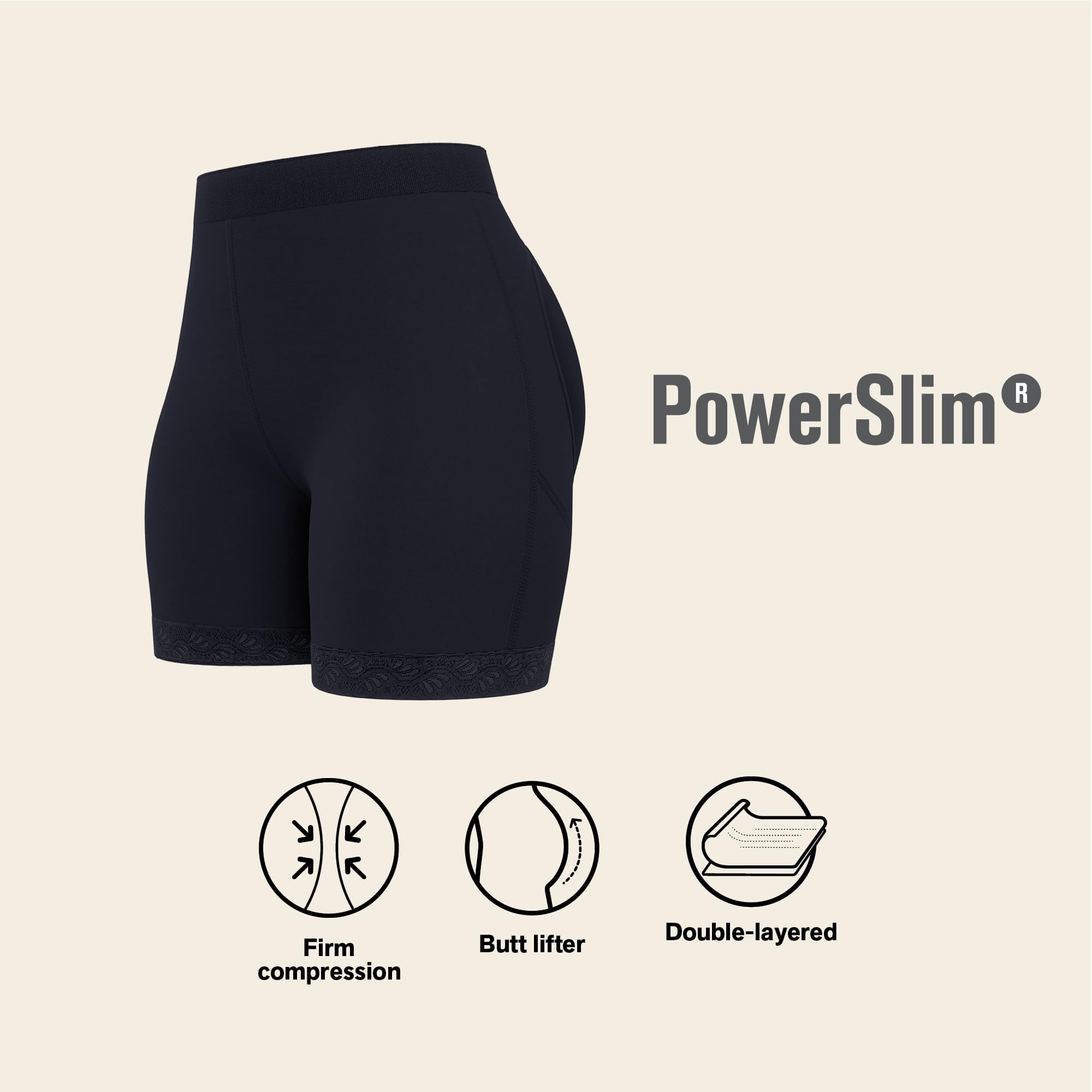 Leonisa Women's Mid-Rise Sculpting Butt Lifter Shorts - Tummy Control Shapewear for Slimming & Body Shaping | Perfect for Everyday Wear, Workouts & Special Occasions
