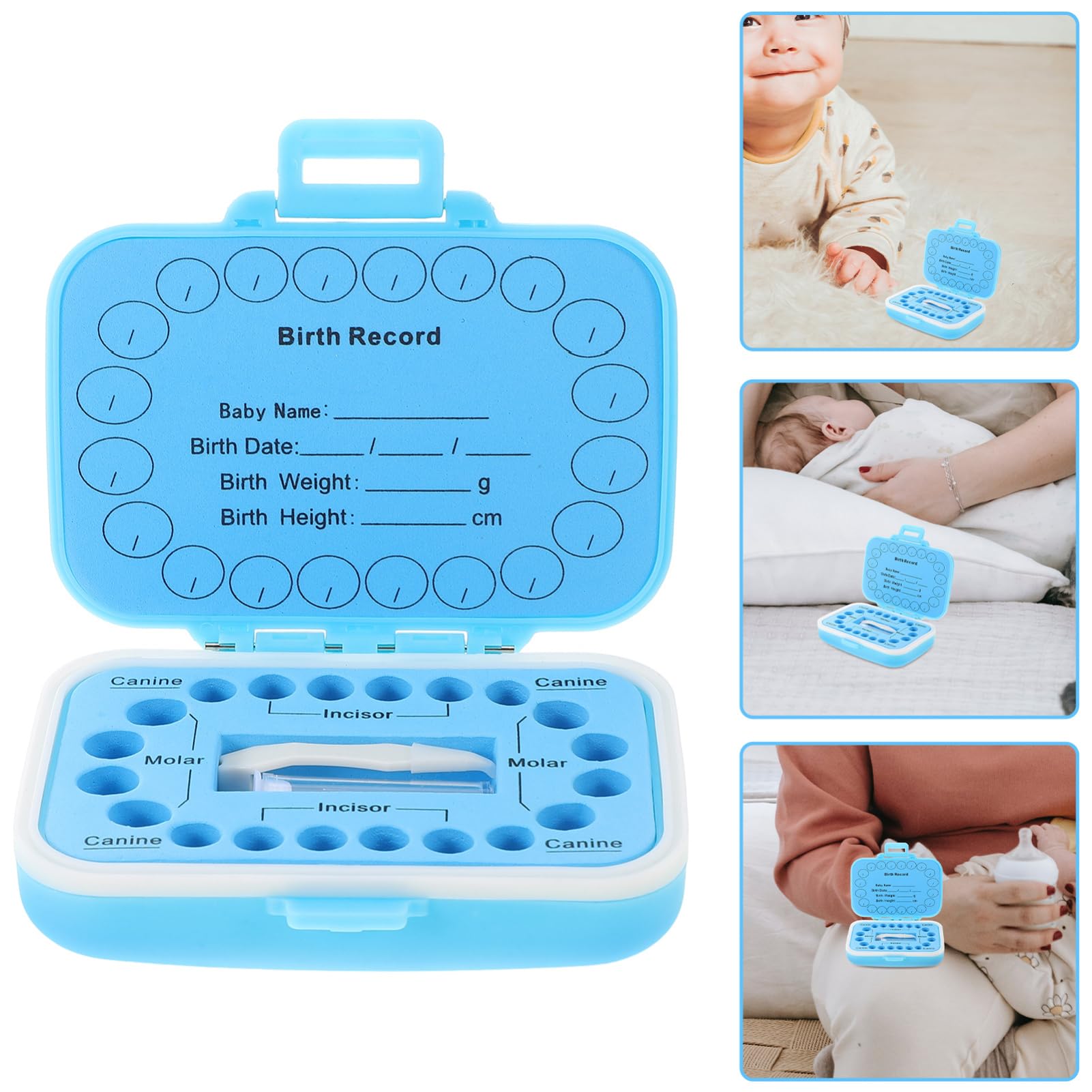 iBasenice Baby Teeth Keepsake Box - First Tooth Storage Container for Infants & Kids | Plastic Tooth Holder for Milestone Memories | Perfect for Baby Showers, Christenings & Childhood Memorabilia