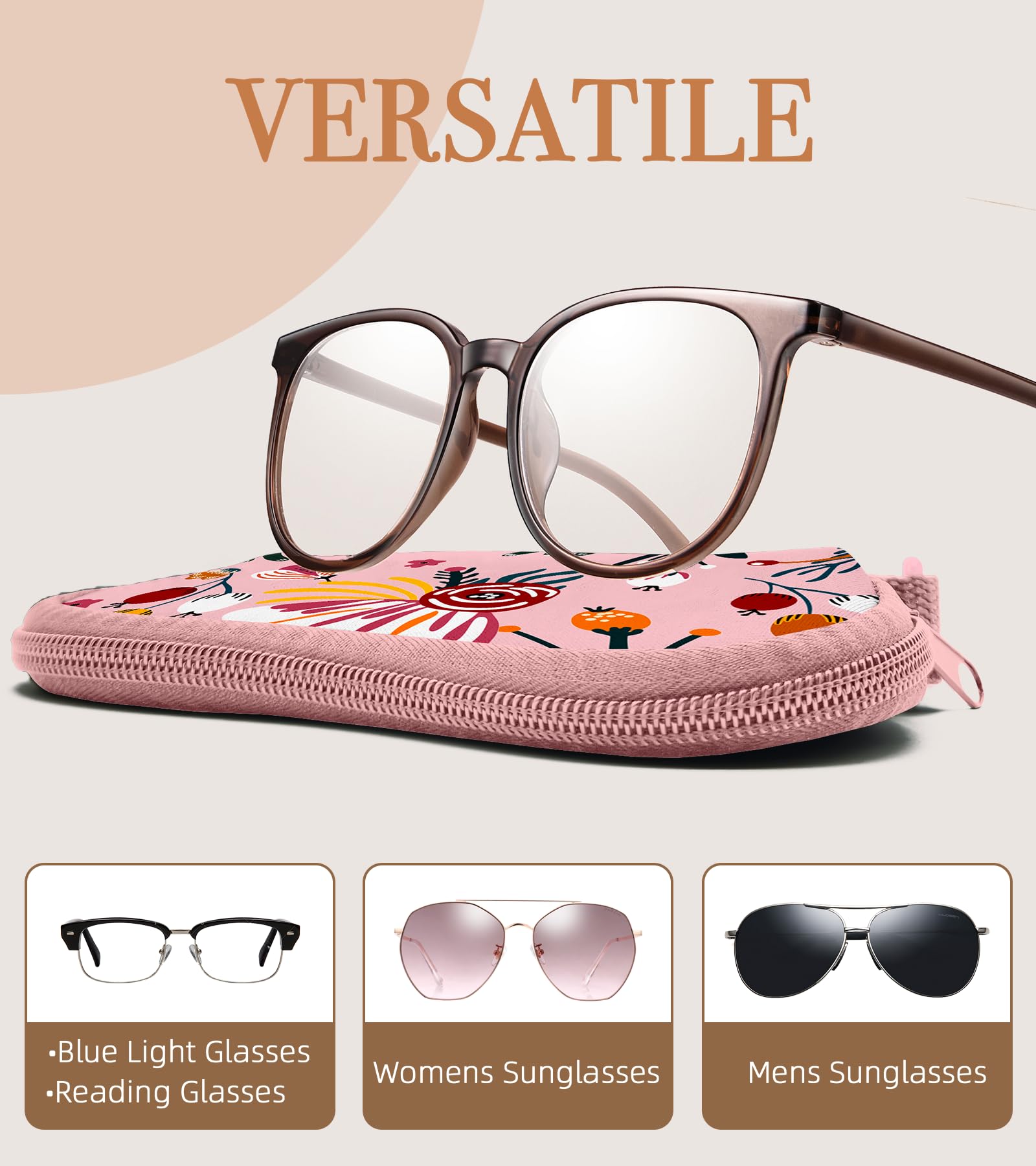 Cute Kawaii Sunglasses Case for Women & Girls - Soft Eyeglass Pouch for Travel & Daily Use