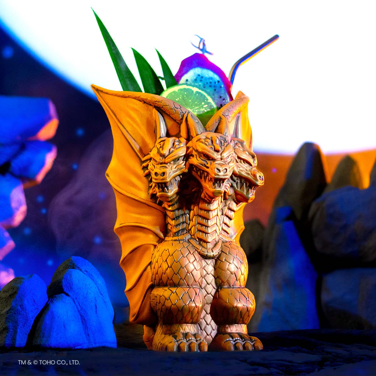 King Ghidorah Tiki Mug - Collectible Godzilla Monster Ceramic Cup for Tropical Cocktails & Home Bar Decor - Perfect for Themed Parties, Anime Fans & Kaiju Lovers
