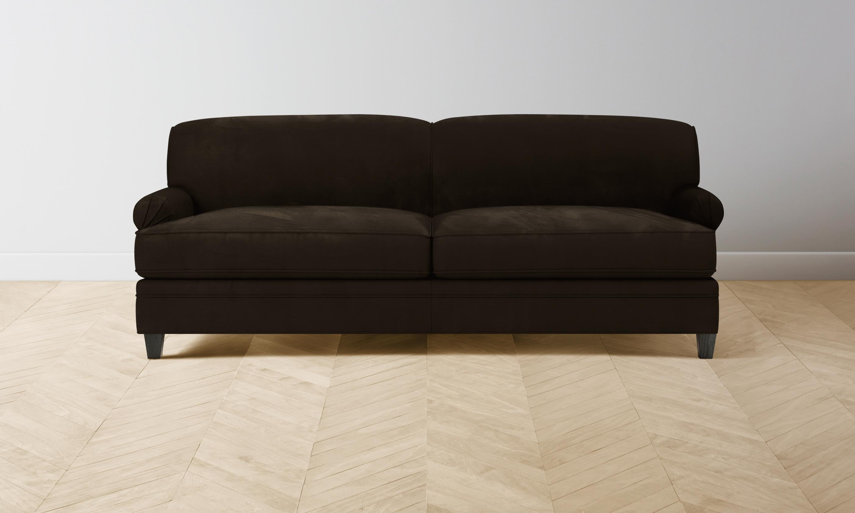 Carmine Sofa - Premium Nubuck Leather in Rich Espresso Brown | Modern Living Room Furniture for Cozy Home Decor & Relaxation