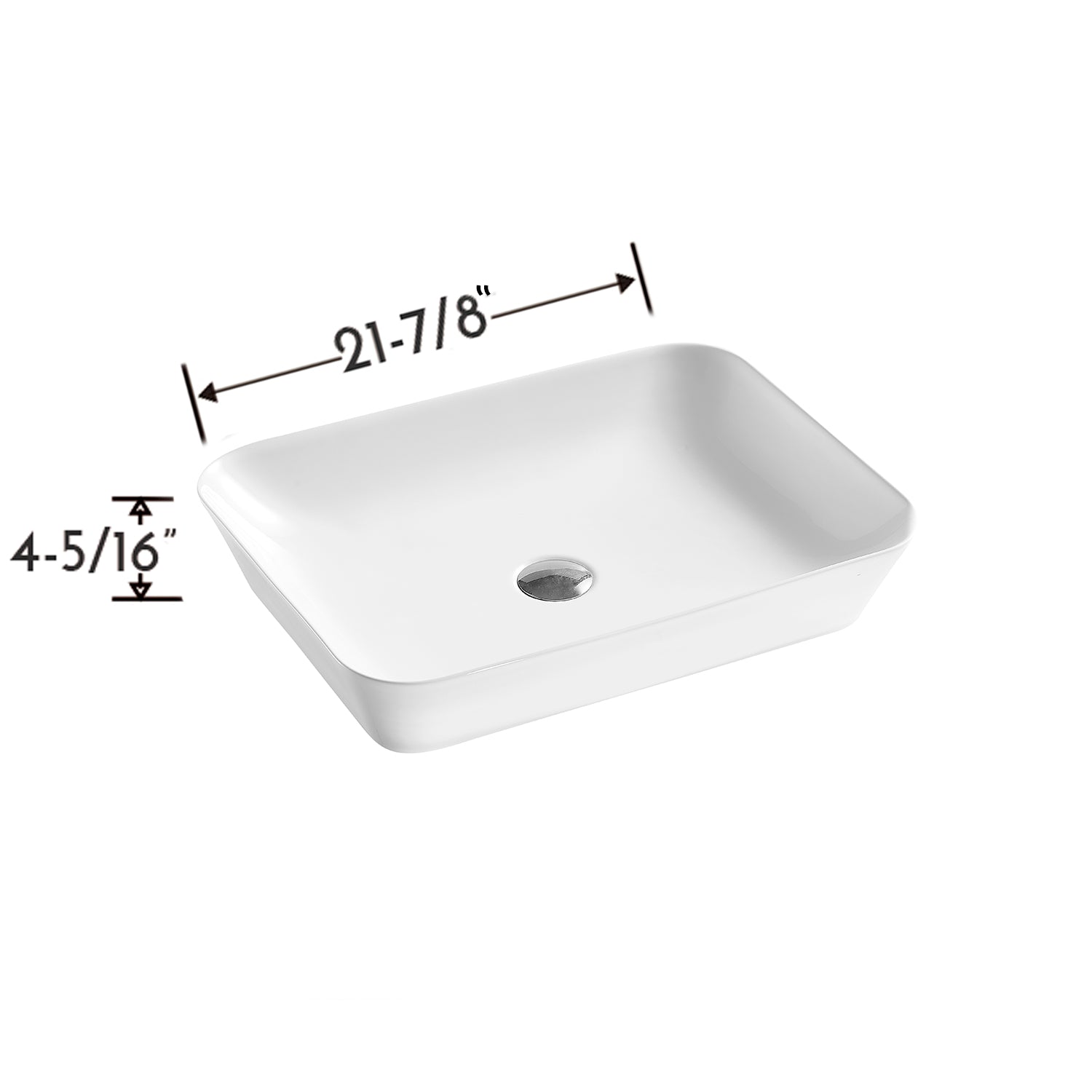 DAX CL1469 Ceramic Rectangular Bathroom Vessel Sink - 22