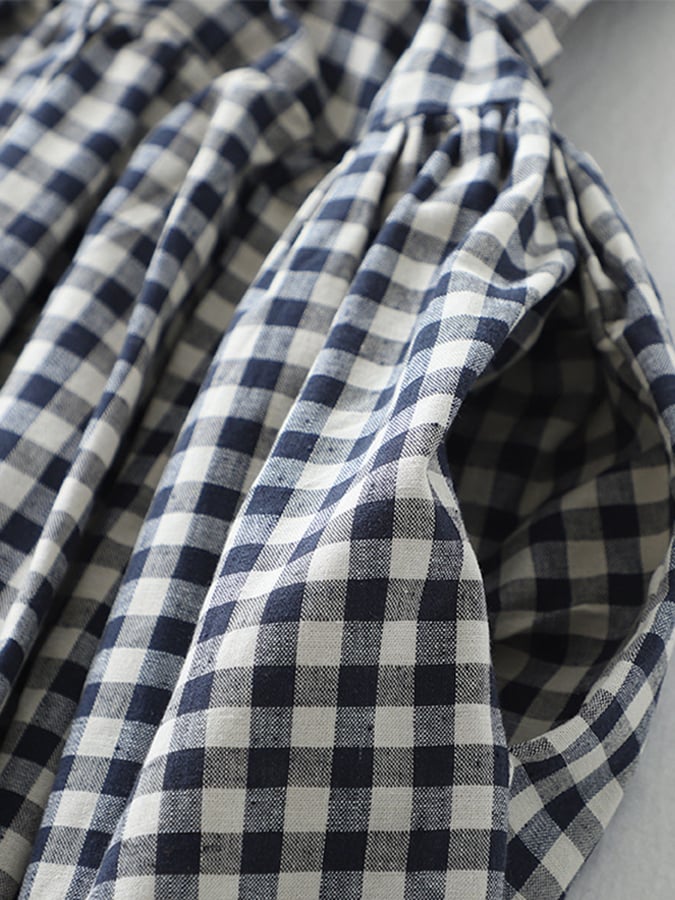 Lovevop Women's Cotton Linen Vintage Plaid Vest Dress - Casual Loose Fit Slimming Tunic for Spring/Summer Outfits, Layering, Office Wear & Boho Style