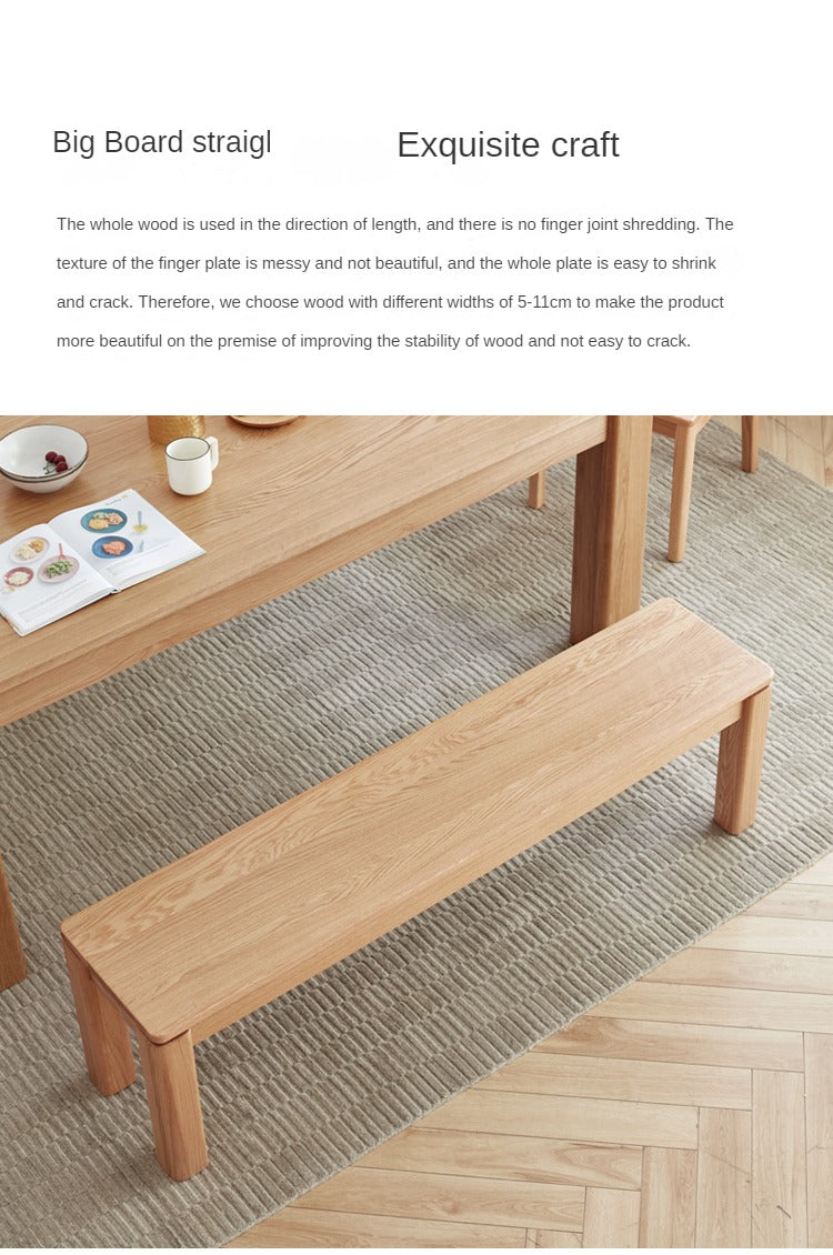 Solid Oak Wood Long Nordic Modern Bench for Living Room, Entryway, or Bedroom - Durable & Stylish Seating Furniture for Home Decor