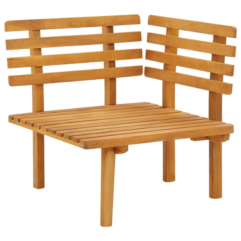 SKM Patio Corner Sofa with Weather-Resistant Cushions - Durable Solid Acacia Wood Outdoor Furniture Set - Perfect for Backyard, Garden, and Poolside Relaxation