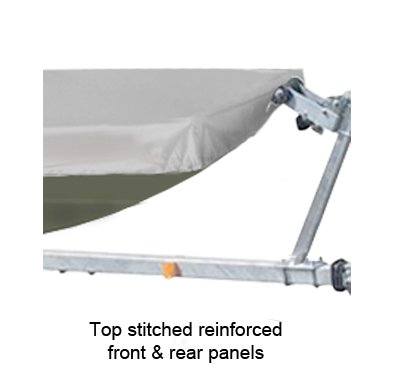 Oceansouth Heavy Duty 100% Solution Dyed Polyester Jon Boat Cover (12'-14') - Waterproof Boat Cover with Straps & Buckles for Fishing, Pontoon, Bass Boats - Marine Accessories for Outdoor Protection & Storage