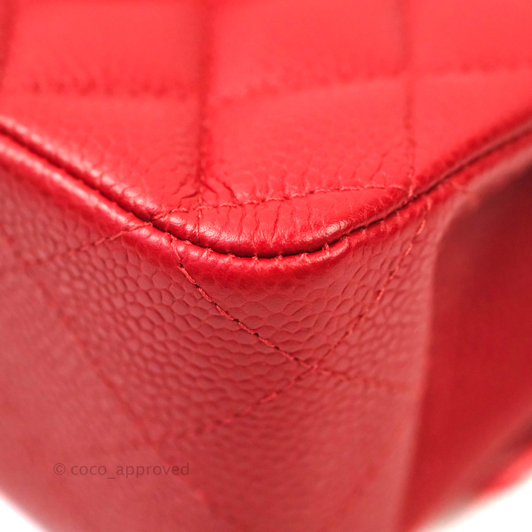 Chanel Classic Medium Double Flap Bag in Red Caviar Leather with Silver Hardware - Luxury Designer Handbag for Women, Perfect for Parties, Work & Everyday Use