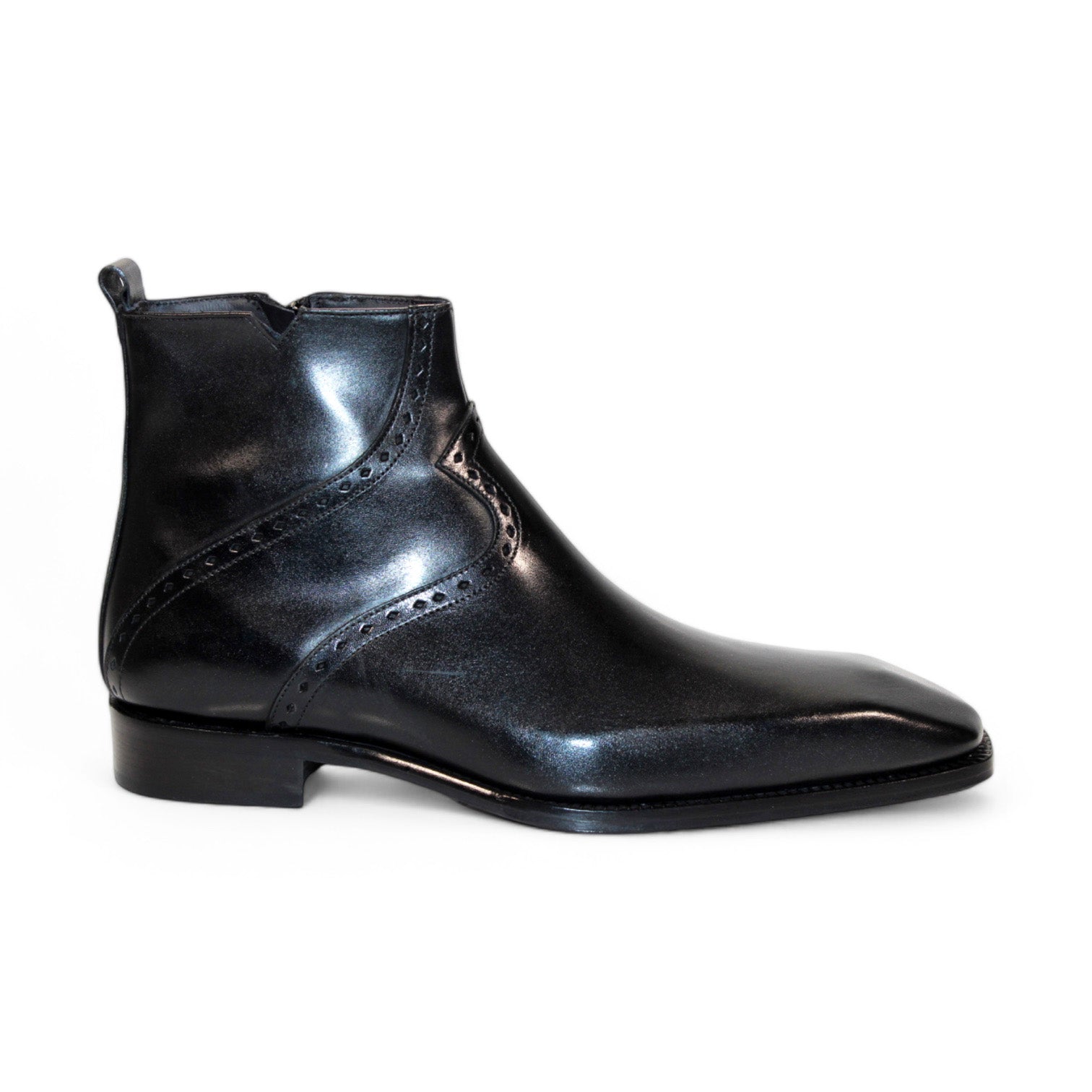 Duca Di Matiste Pedaso Men's Dress Shoes - Premium Black Leather Formal Shoes for Business, Wedding & Special Occasions