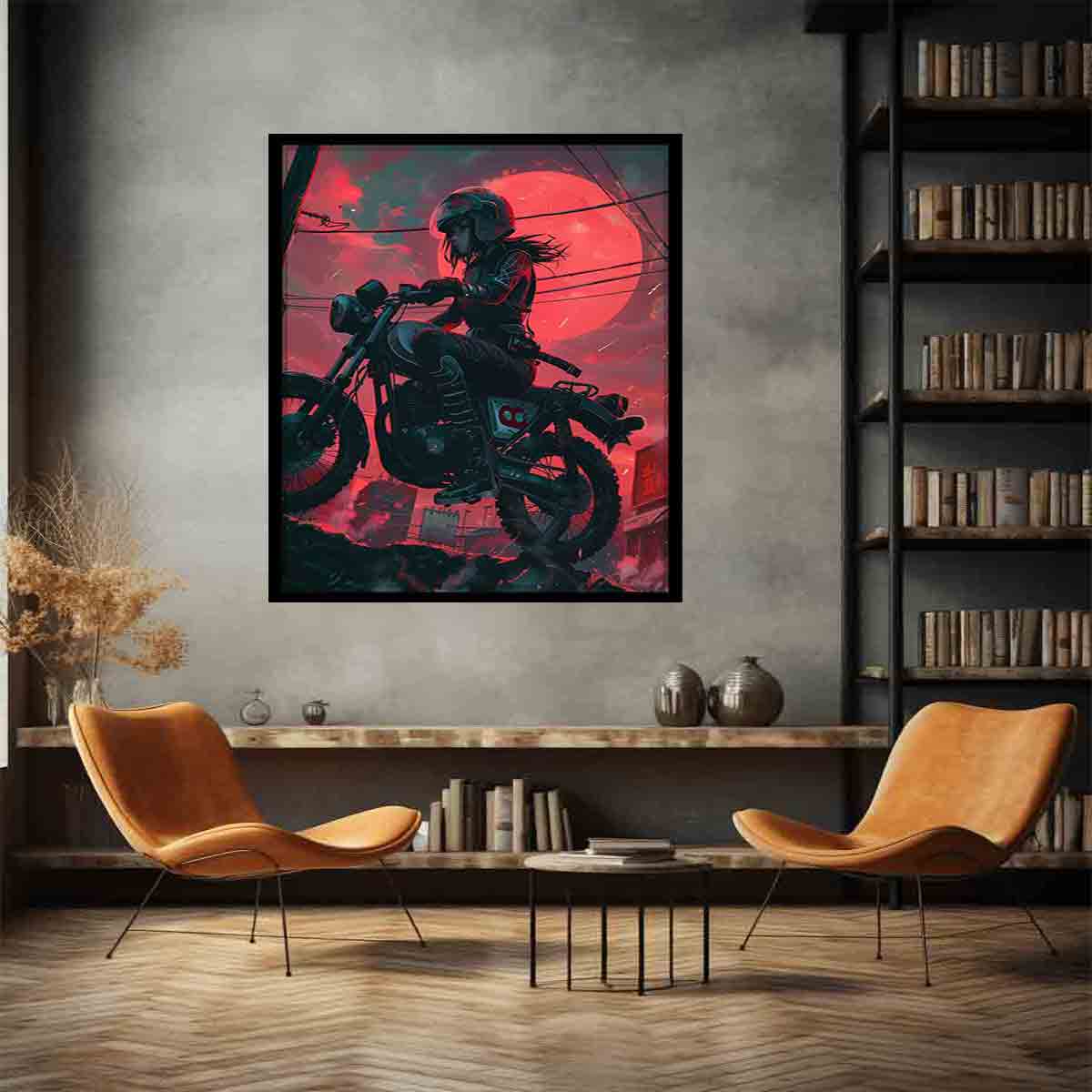 Anime Girl Framed Wall Art - Japanese Anime Poster Print for Bedroom Decor - Perfect for Anime Fans, Home & Office Decoration