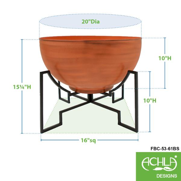 Jane Planters with Steel Patina Bowls - Modern Indoor/Outdoor Flower Pots for Home, Office & Garden Decor | Perfect for Succulents, Herbs & Small Plants