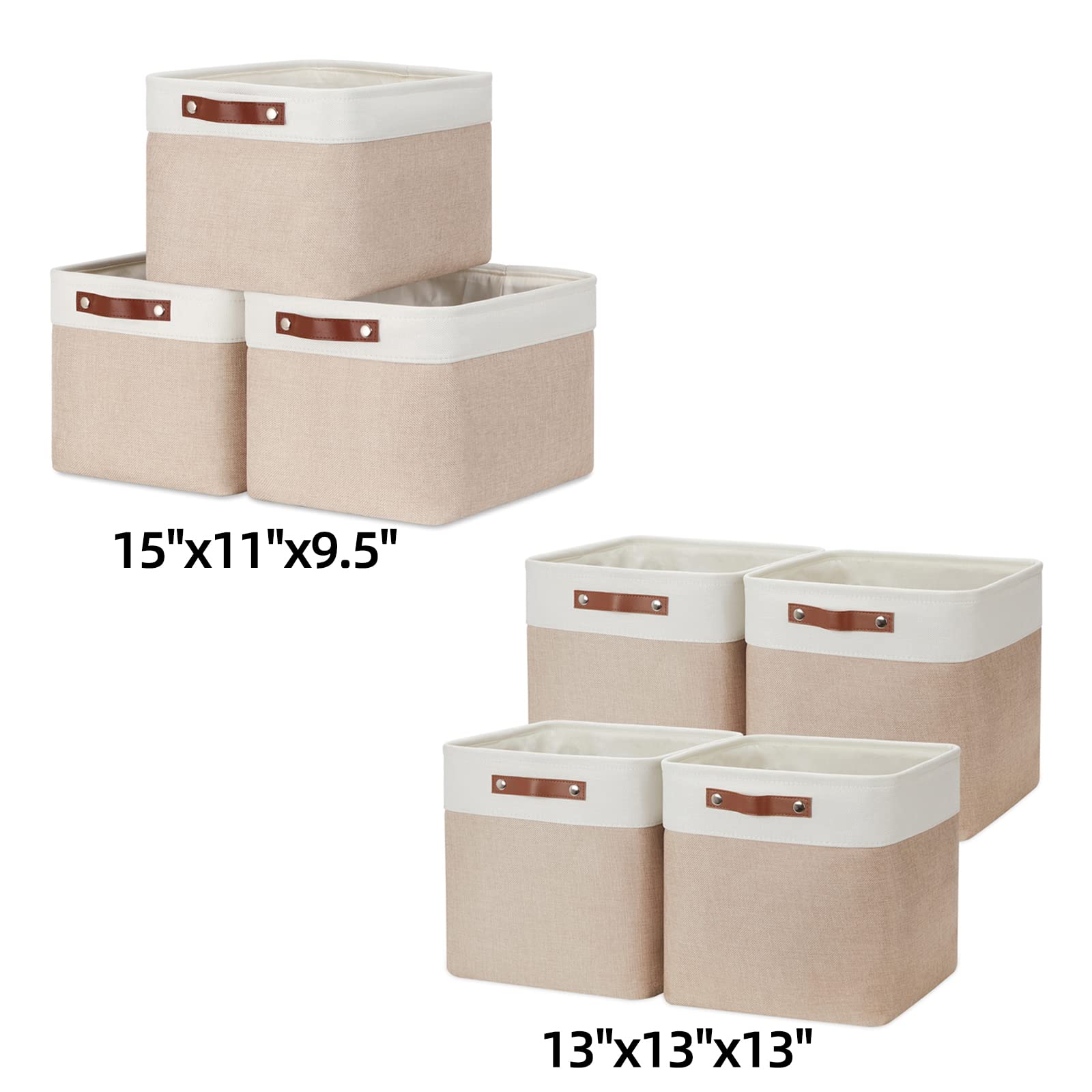 DULLEMELO Collapsible Storage Baskets Set - 3 Medium Baskets (15