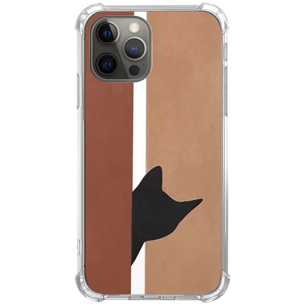 Stylish Black Cat iPhone 12 Pro Max Case - Cute & Durable TPU Bumper Cover for Women & Men - Perfect for Everyday Use, Office, and Travel