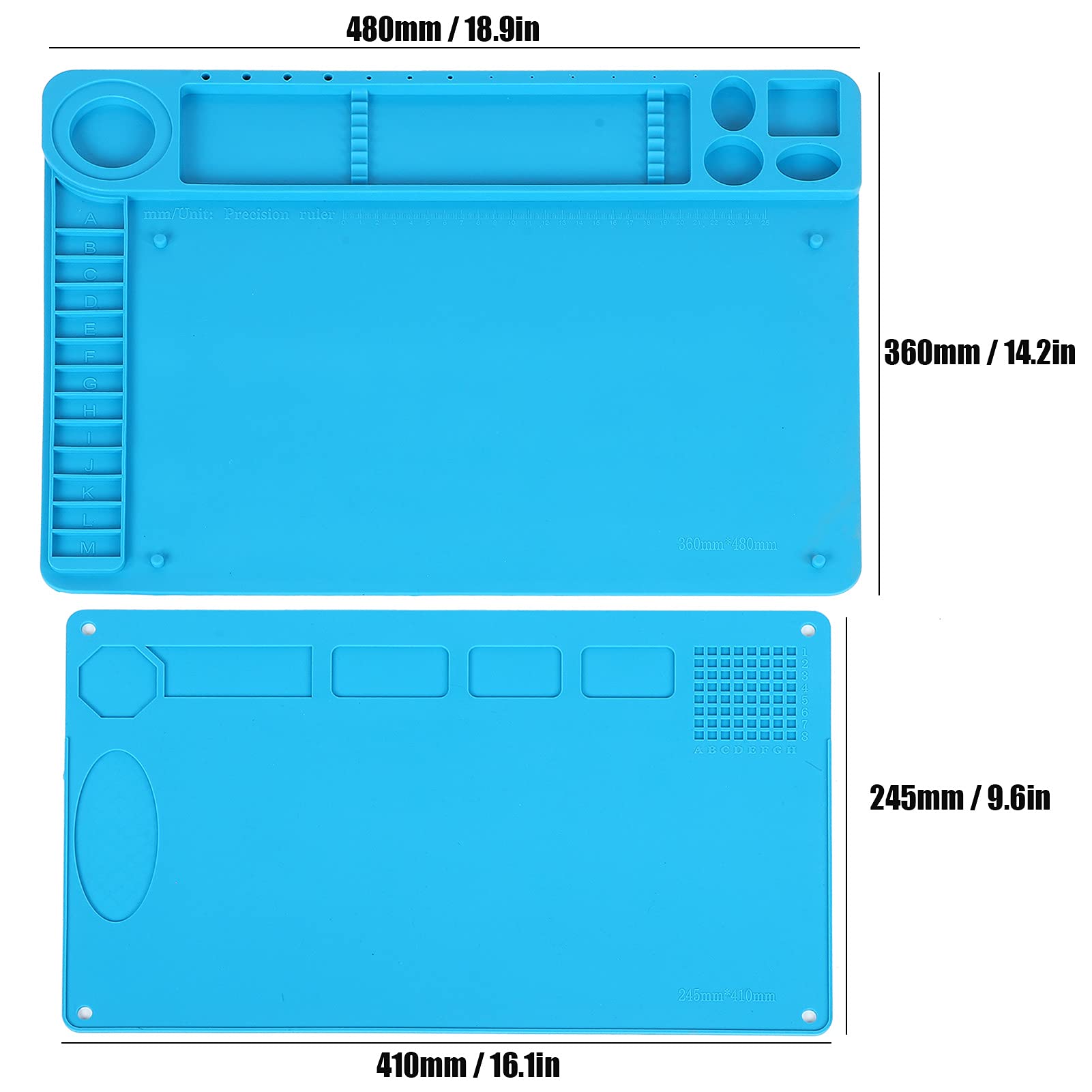 High-Temperature Silicone Soldering Mat - Anti-Static Heat Resistant Repair Mat for Phone, PC & Electronics - Perfect for Welding, Soldering & DIY Repairs at Home or Workshop