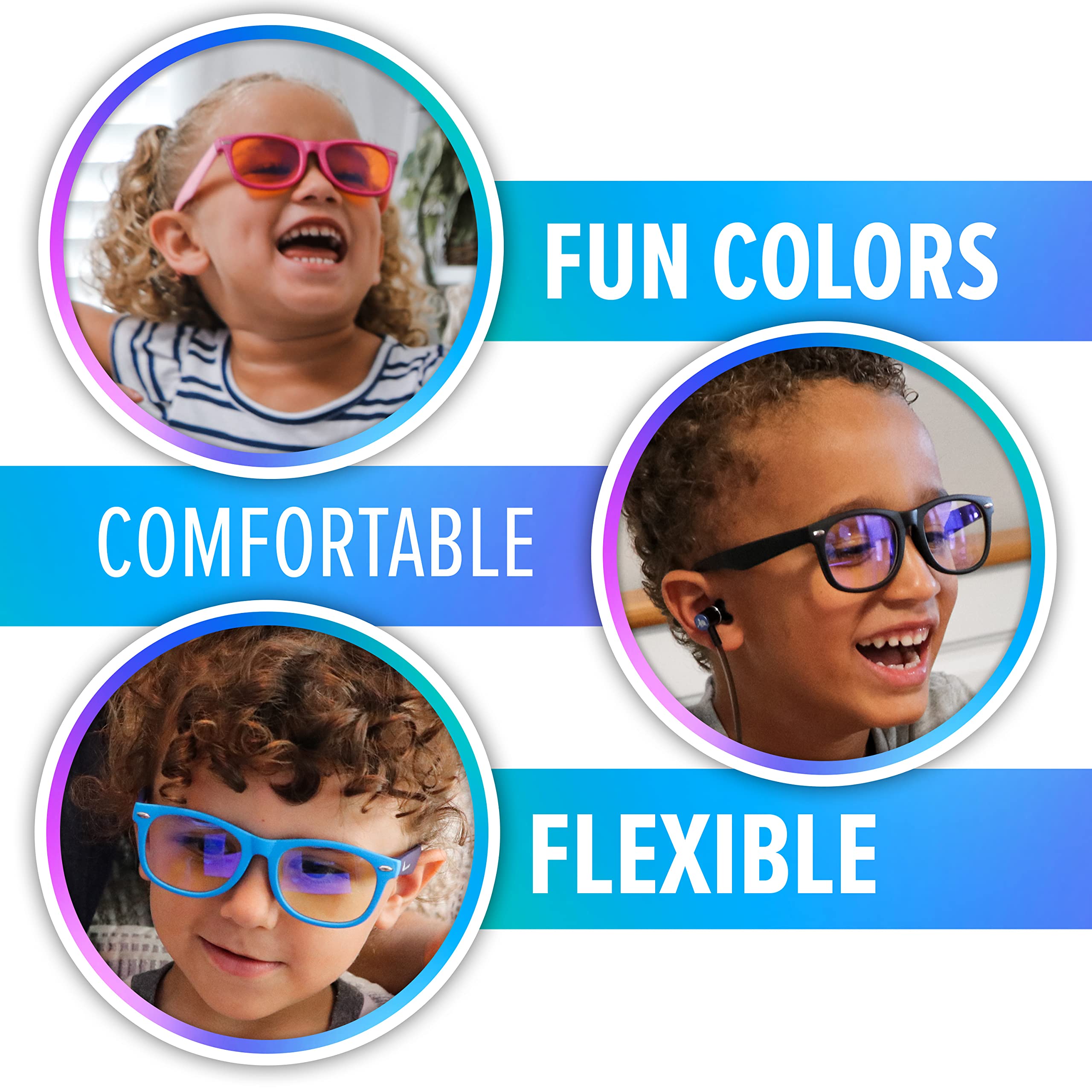 DefenderShield Kids Blue Light Blocking Glasses - Anti Eye Strain for Computer, Mobile, Video Games & Gaming - Perfect for Online Classes & Screen Time Protection