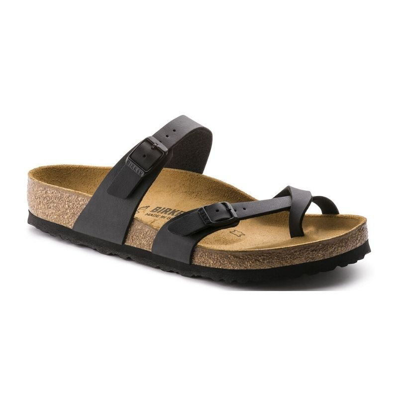 Women's Mayari Black Leather Sandals - Comfortable & Stylish for Summer, Beach, and Casual Wear