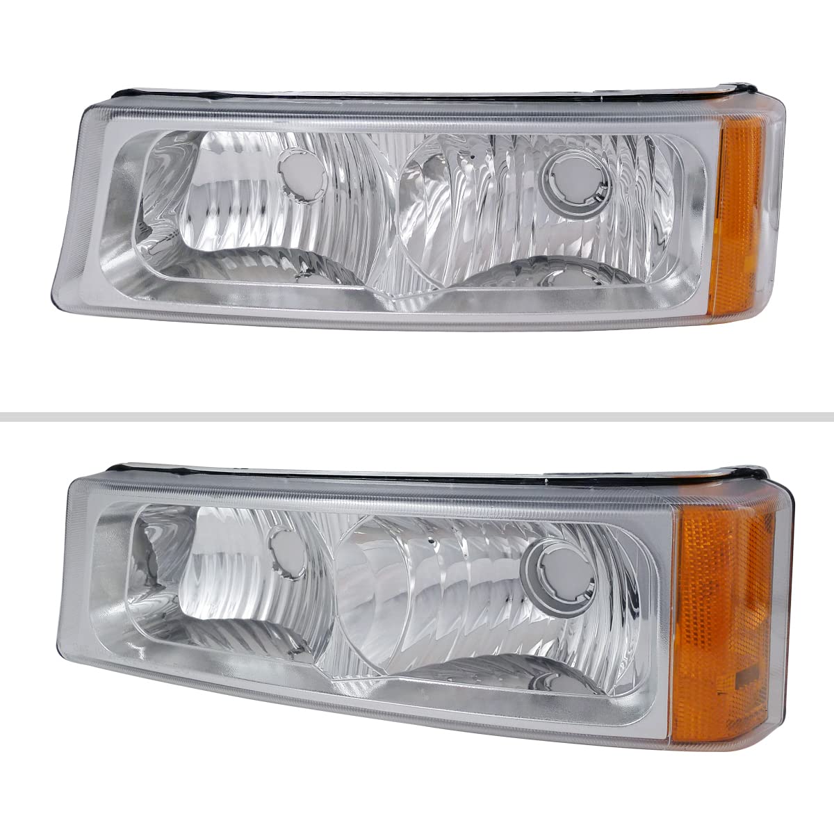 03-07 Clear Front Bumper Lights Turn Signal Lamps - Replacement LED Lights for Car, Truck, SUV - Enhance Visibility & Safety for Night Driving