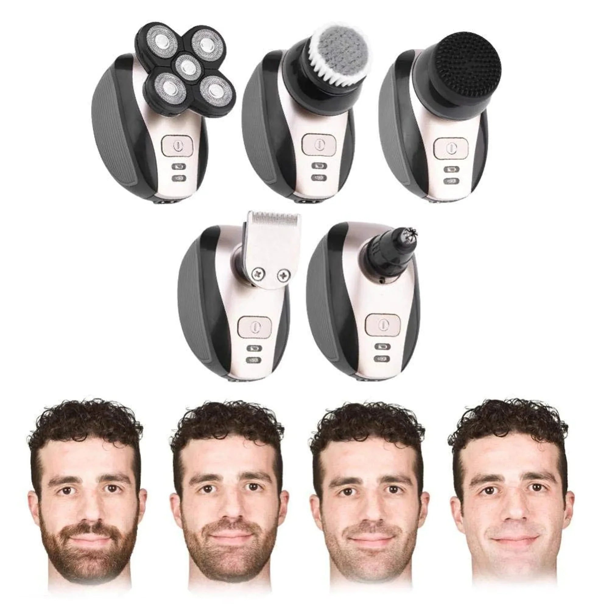Premium Titanium Series Electric Shaver Kit for Men - 5-in-1 Wet/Dry Shaving System with Replacement Blades, Soothing Shave Gel, Cleansing Wipes & Travel Case - Perfect for Home Use, Business Travel & Gym Essentials