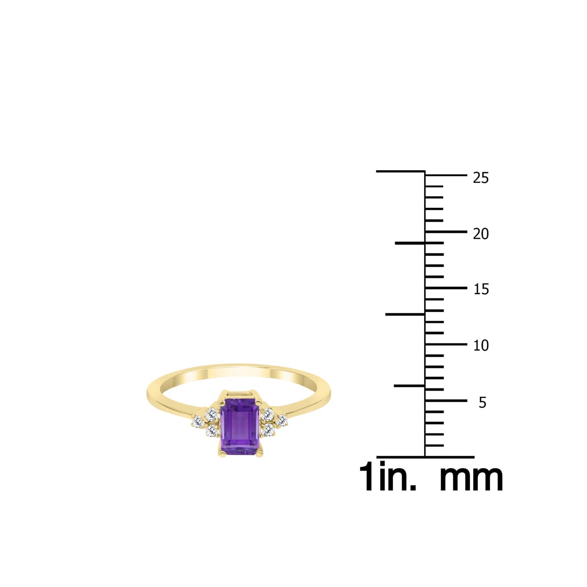 10K Yellow Gold Gemstone & Diamond Ring - Emerald, Sapphire, Blue Topaz, Amethyst Options | Elegant Jewelry for Engagement, Wedding & Special Occasions