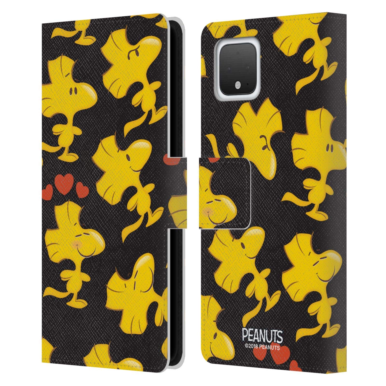 Peanuts Woodstock Leather Wallet Case for Google Pixel 4 - Book Style Cover for Daily Use