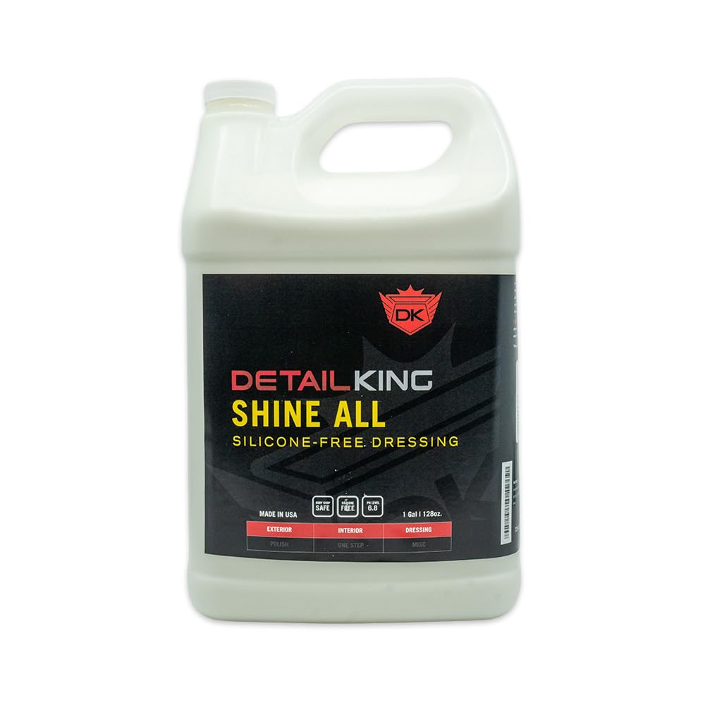 Detail King Shine All Non-Silicone Interior Dressing & Tire Shine - Gallon | Silicone-Free Car Plastic Restorer & Dashboard Cleaner | Safe for Auto Detailing & Body Shops | Perfect for Cars, Trucks & Motorcycles