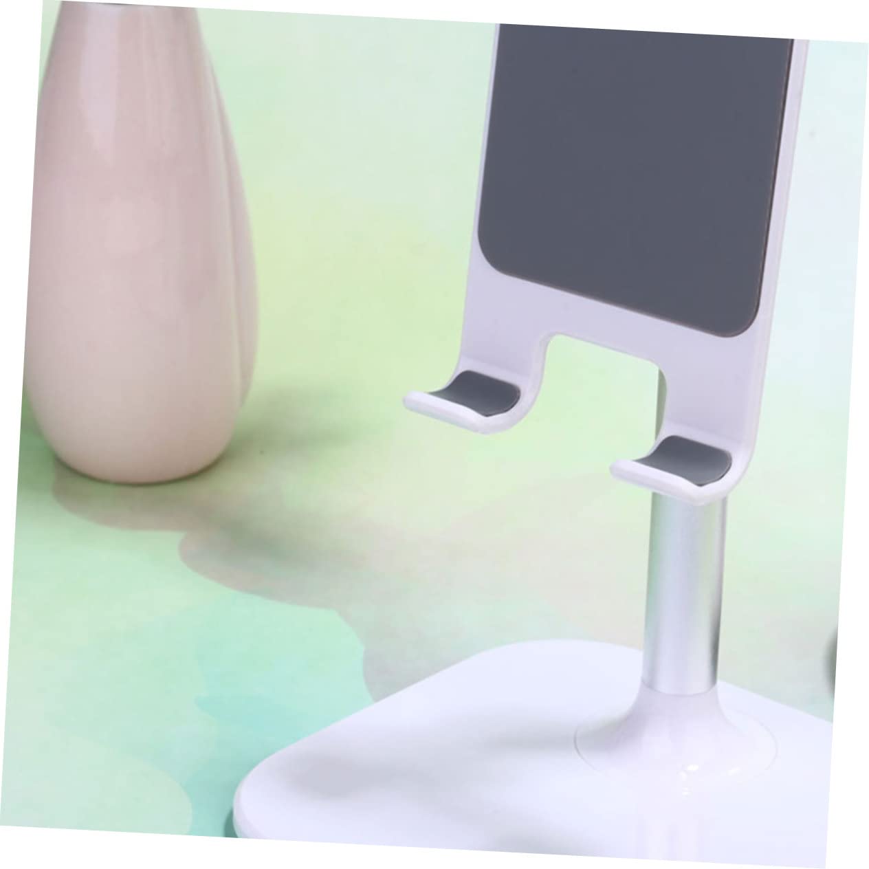 Universal Adjustable Phone and Tablet Stand Holder - 2 Pack, White - Perfect for Desk, Bed, Kitchen, and Office Use with Smartphones & Tablets