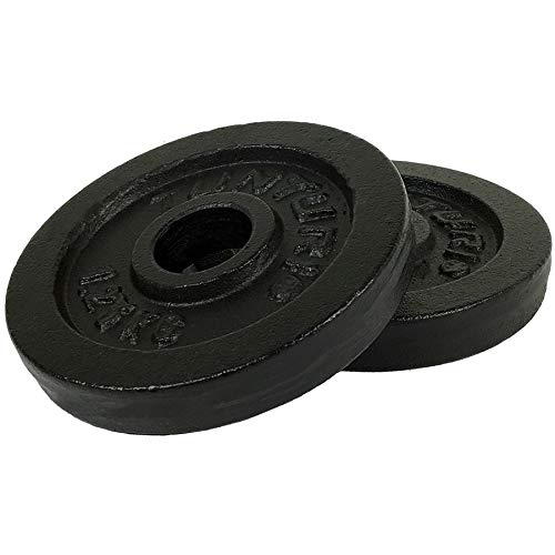 Tunturi 20kg Cast Iron Weight Plate - Unisex Black Single Plate for Home Gym & Strength Training