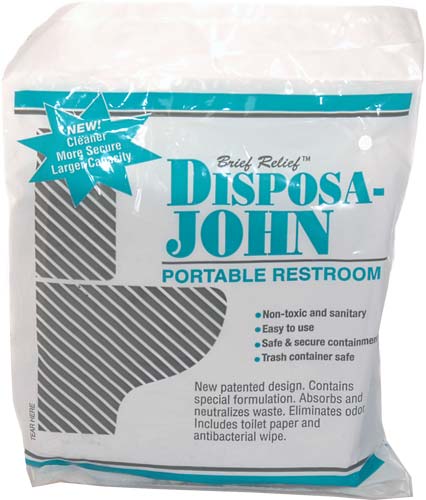 10 Pack Brief Relief Disposal John Solid Waste Bags - Portable Toilet Waste Bags for Camping, Hiking, Travel & Emergency Preparedness