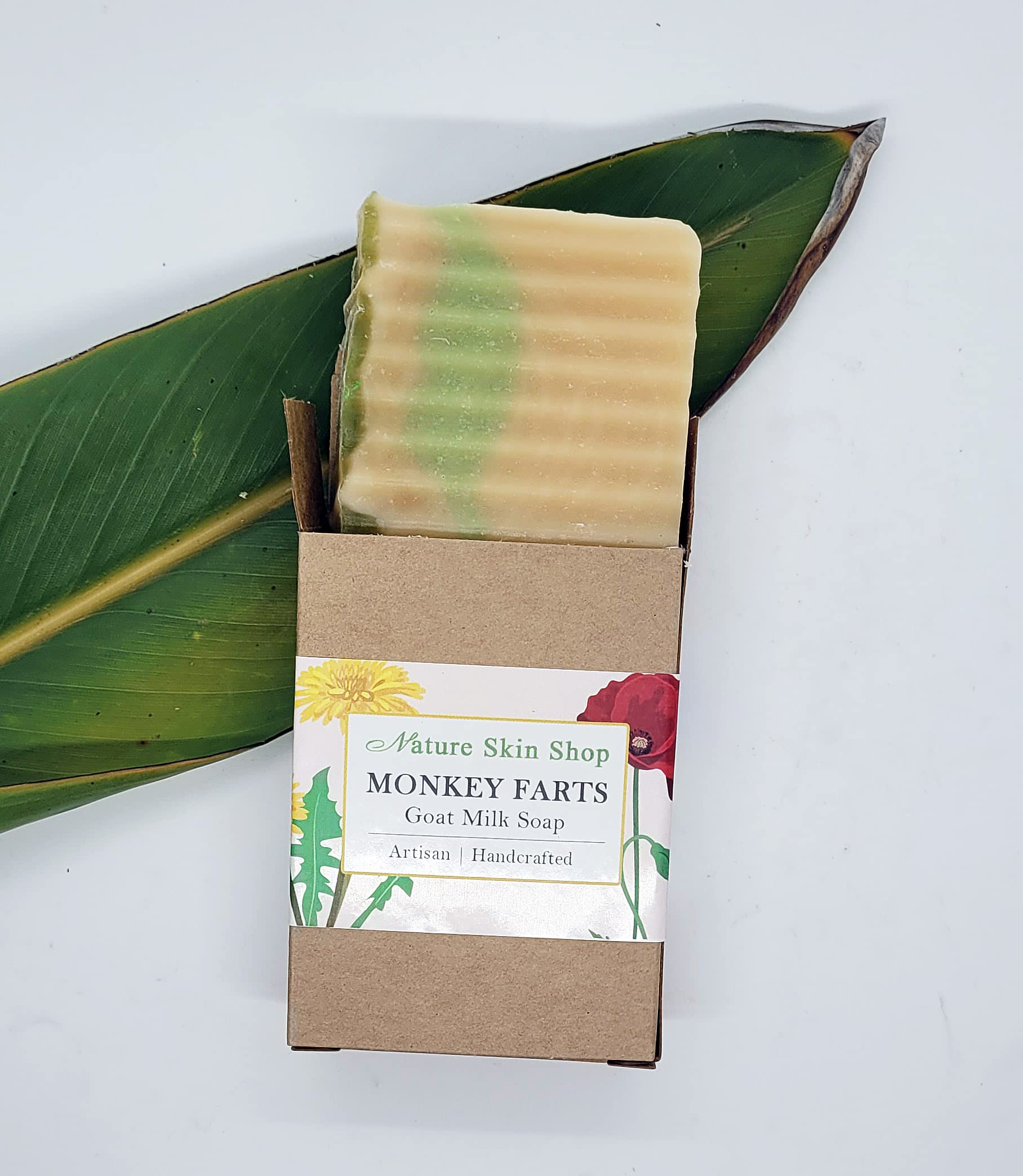 Monkey Farts Scented Goat Milk Soap Bar - All Natural Cold Process Handmade Soap for Sensitive Skin & Dry Skin Care - Perfect for Daily Bath, Shower & Gift Giving
