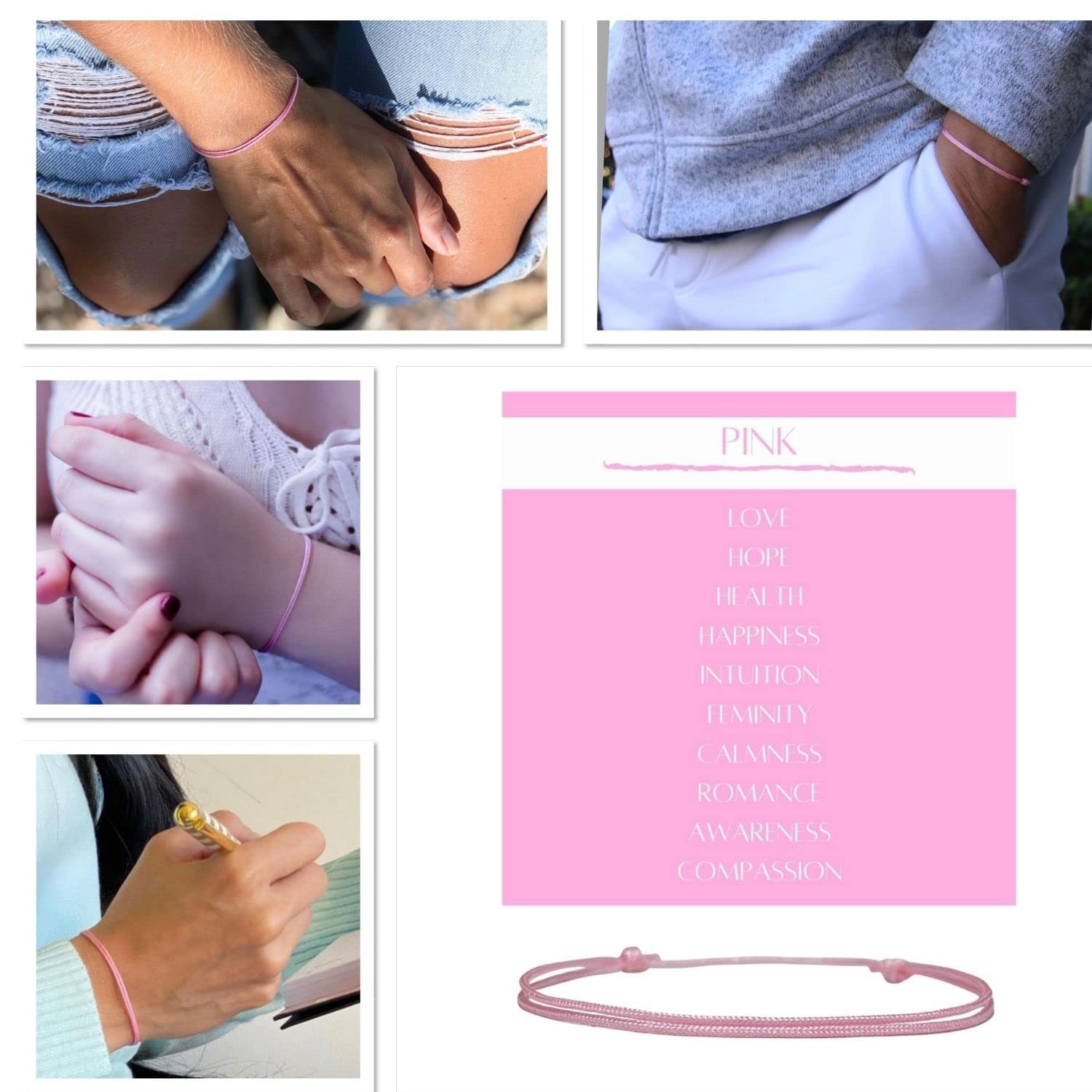 **Pink Ribbon Awareness Bracelet for Men & Women - Adjustable Waterproof Nylon Cord Surfer Bracelet - Unisex Fundraising Jewelry for Cancer Support - Perfect for Surfing, Hiking & Everyday Wear**