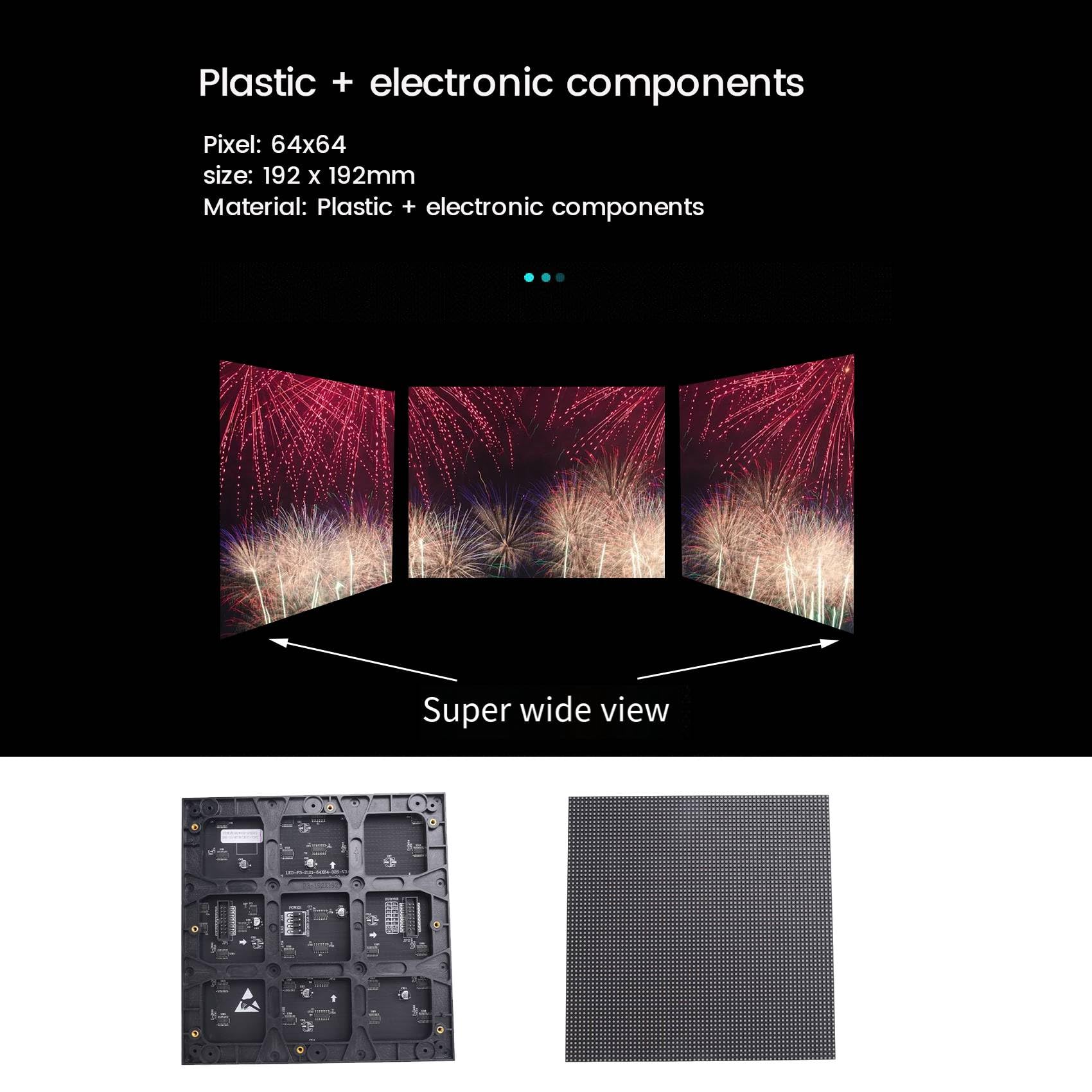 Guihydur 1Pcs P3 Full Color LED Display Module - Indoor Conference Room Large Screen Electronic Advertising Board - Easy to Install & Use for Business Presentations, Digital Signage & Event Displays