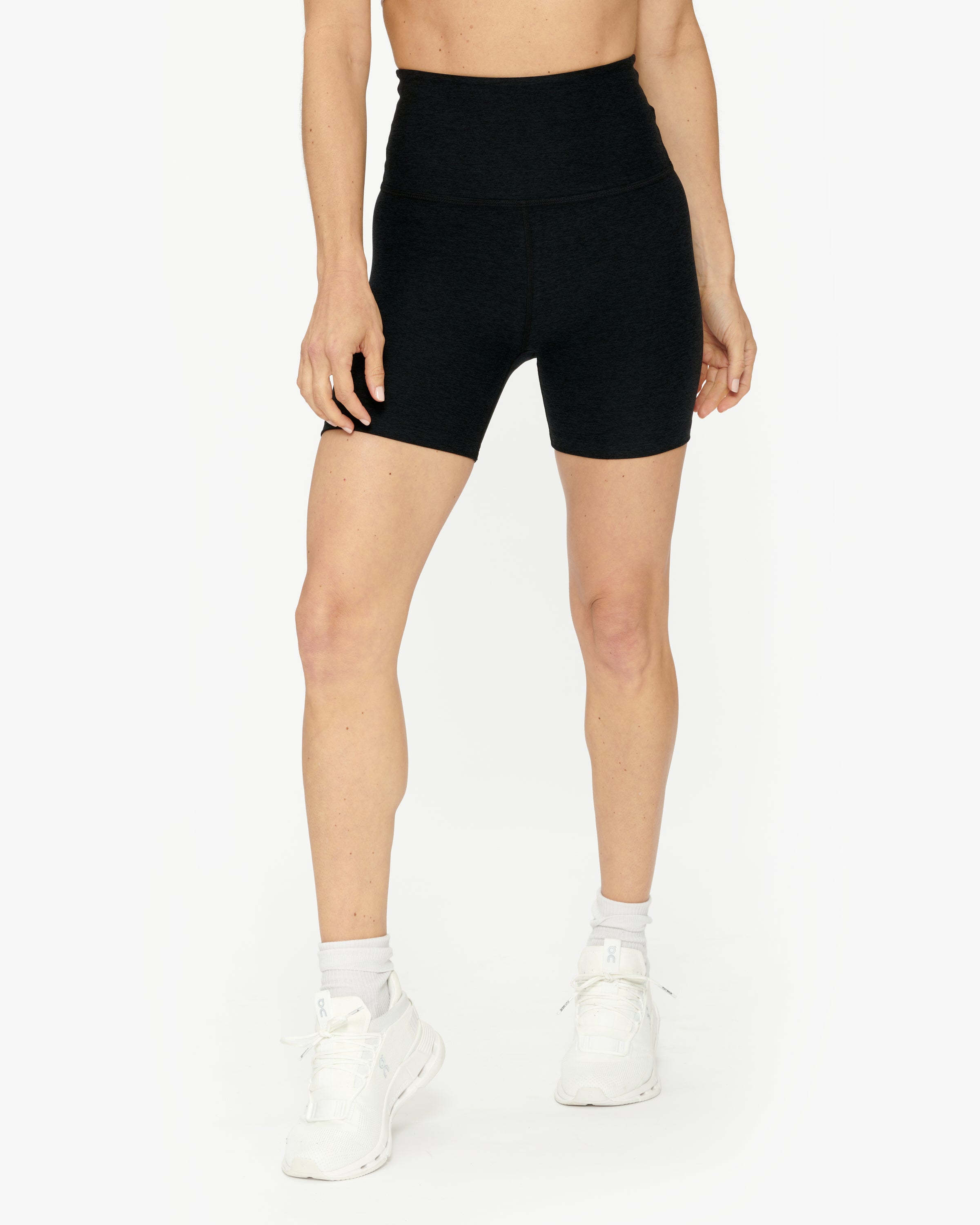 Beyond Yoga Spacedye Keep Pace High Waist Biker Shorts for Women - Soft & Stretchy Workout Shorts for Running, Yoga & Gym