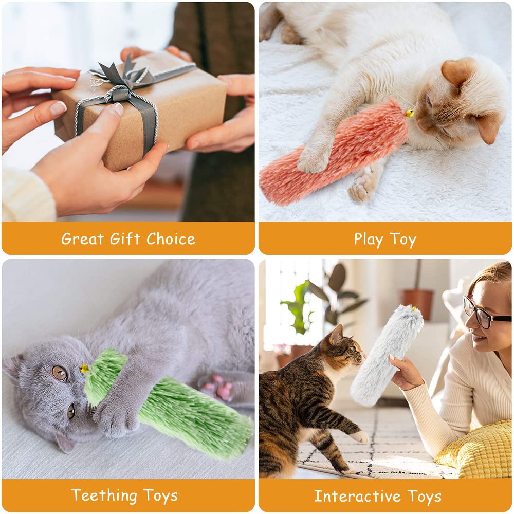 iZiv 3 Pack Catnip Toys for Cats - Interactive Kitten Toys with Catnip, Bell & Soft Sticks | Fun Playtime for Indoor Cats | Perfect for Play, Exercise & Stress Relief