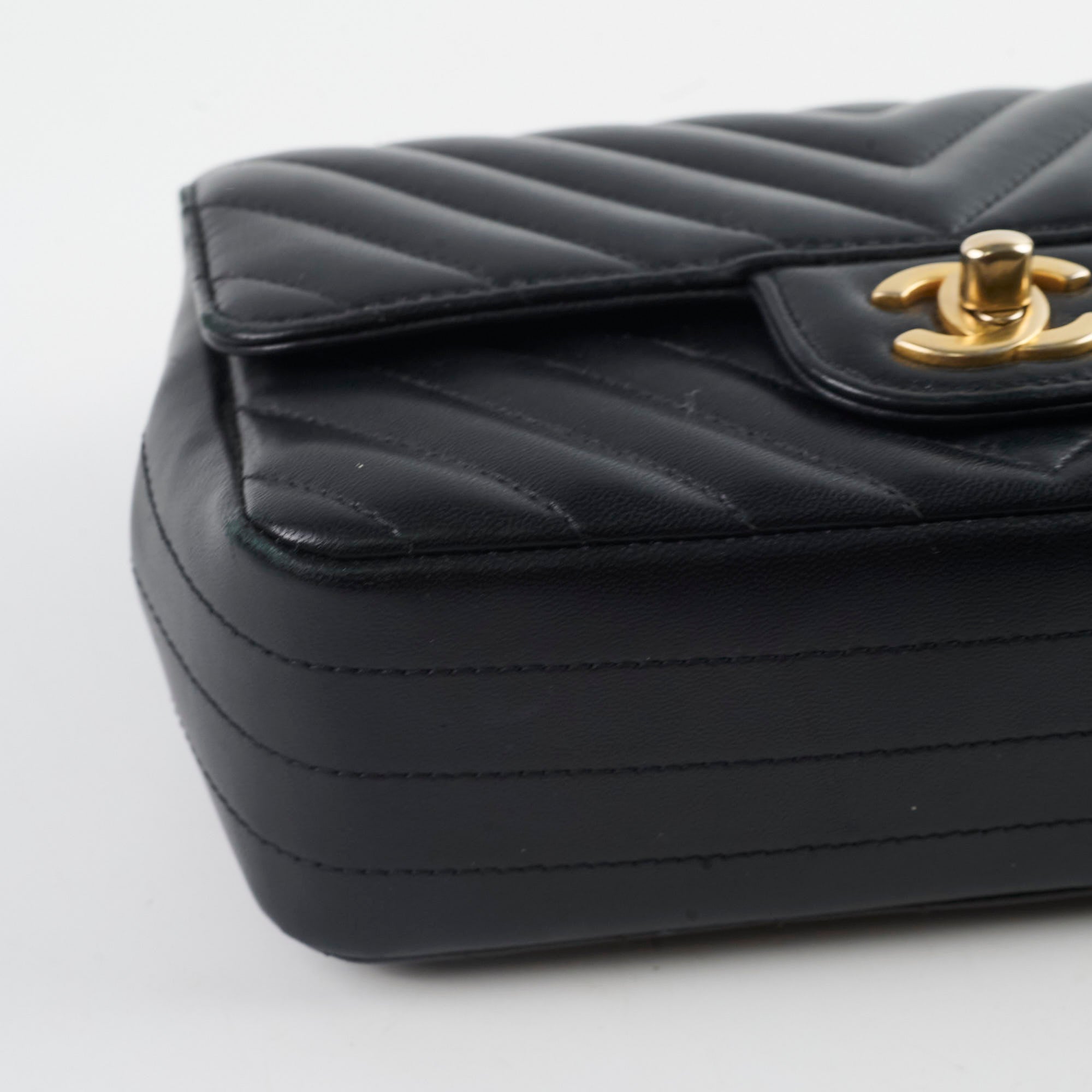 Chanel Chevron Mini Rectangular Black Leather Flap Bag - Luxury Designer Handbag for Women, Perfect for Parties, Dates & Evening Events