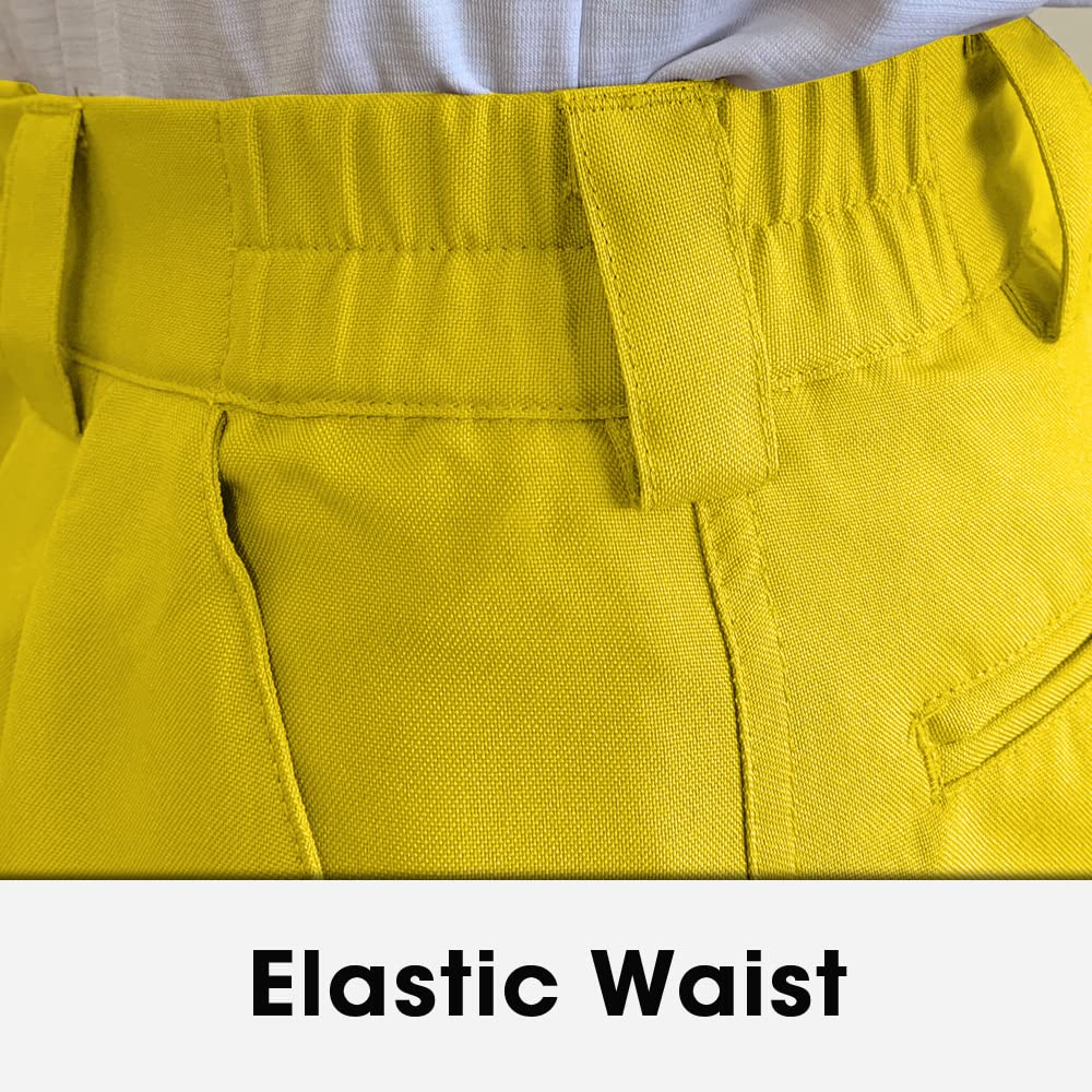 Premium Yellow Microfiber Plus Fours for Men - Lightweight & Breathable Golf Trousers - Perfect for Golfing, Casual Wear & Outdoor Activities