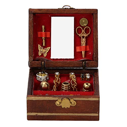 Miniature Wooden Doll House Jewelry Box - Handcrafted Decorative Storage Case for Necklaces & Rings | Perfect for Girls' Bedroom Decor, DIY Dollhouse Accessories & Gift Giving