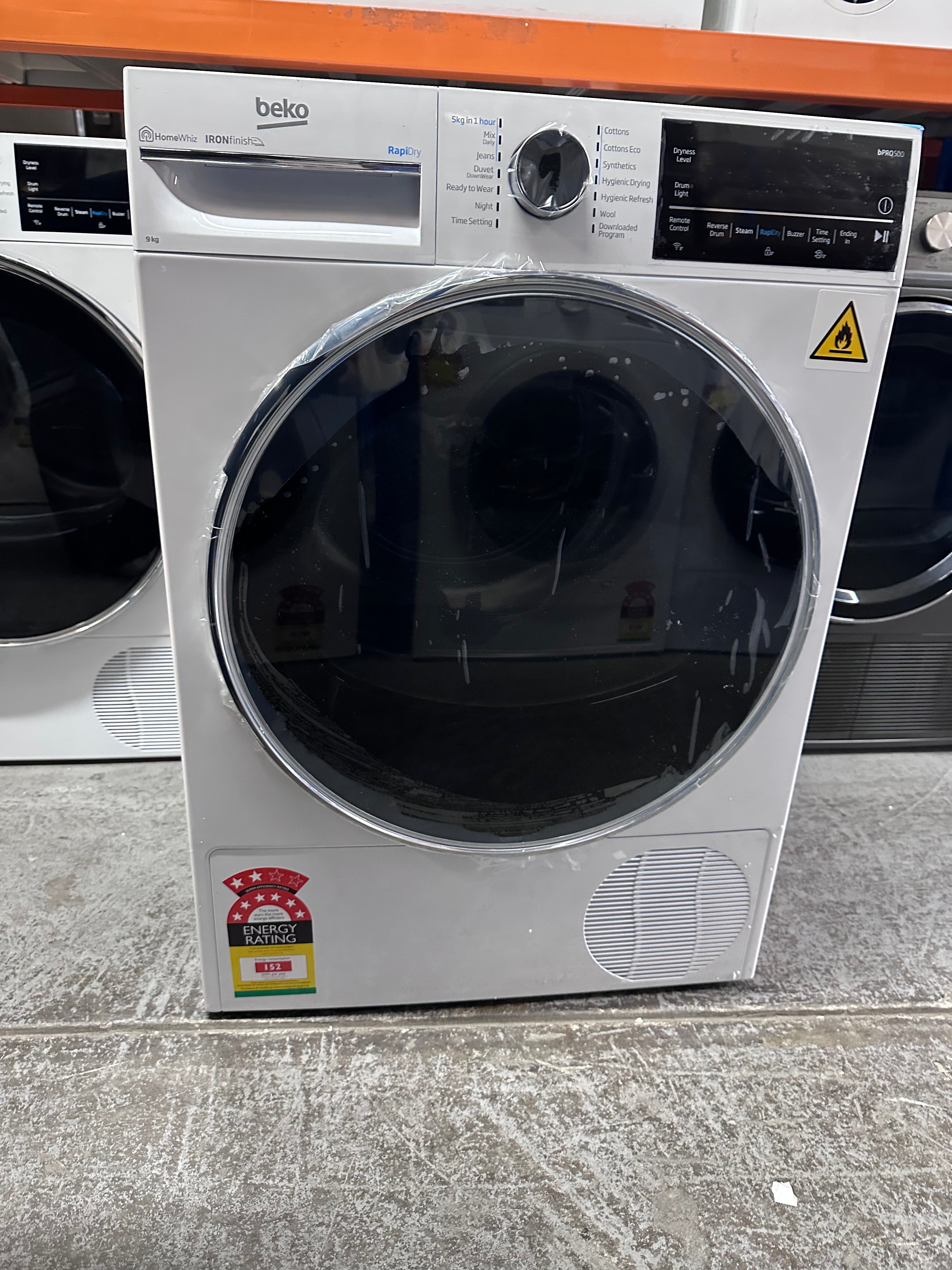 Beko BDPB904HW 9kg Hybrid Heat Pump Dryer - Energy Efficient White Laundry Dryer [Factory Second] | Perfect for Apartments, Small Homes & Eco-Friendly Living