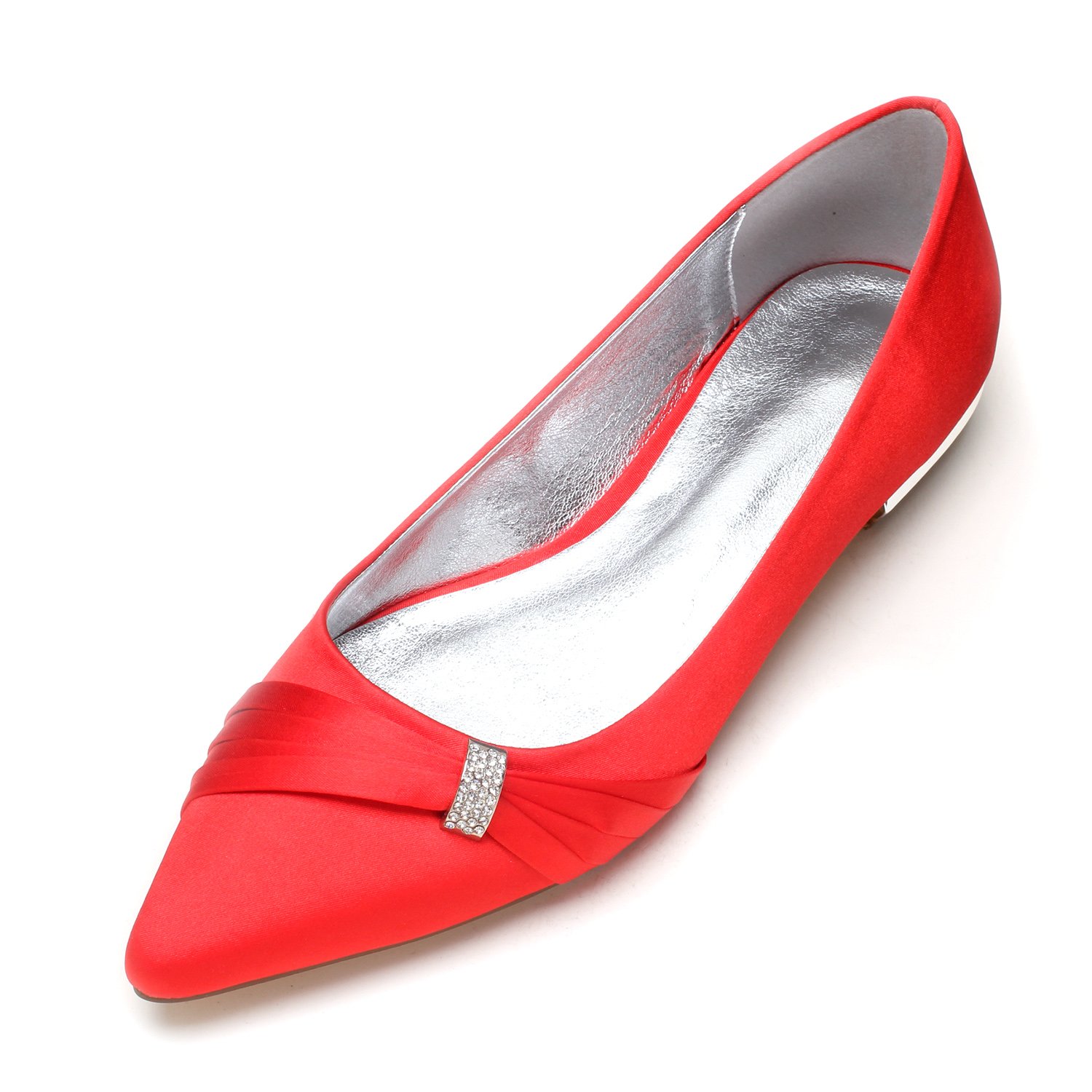 Elegant Women's Ballet Flats - Pointed Toe Rhinestone Bridal Shoes for Wedding & Special Occasions | Comfortable Low Heel Ballerina Shoes for Dancing, Parties & Everyday Wear