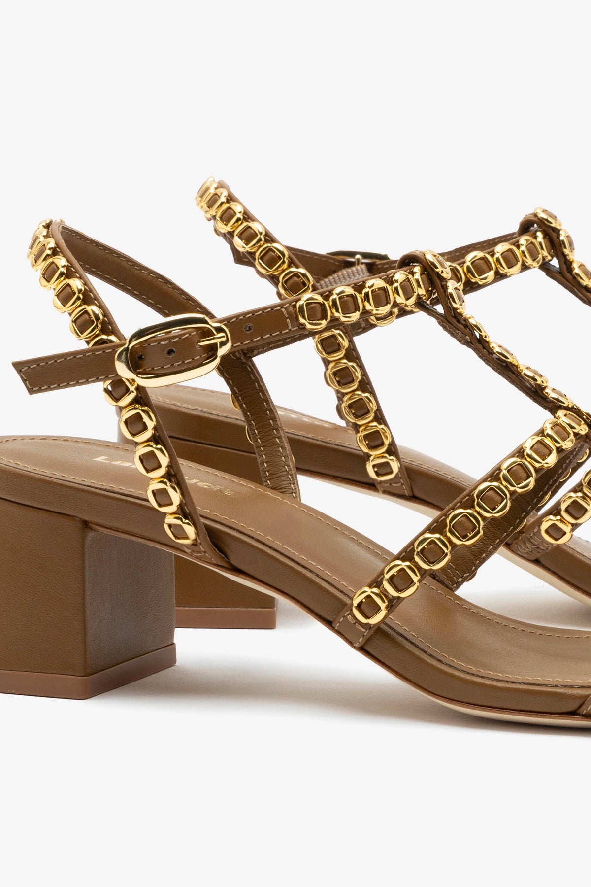 Milanina Block Heel Sandals in Russet Leather - Comfortable Women's Casual Shoes for Summer Outfits & Beach Vacations